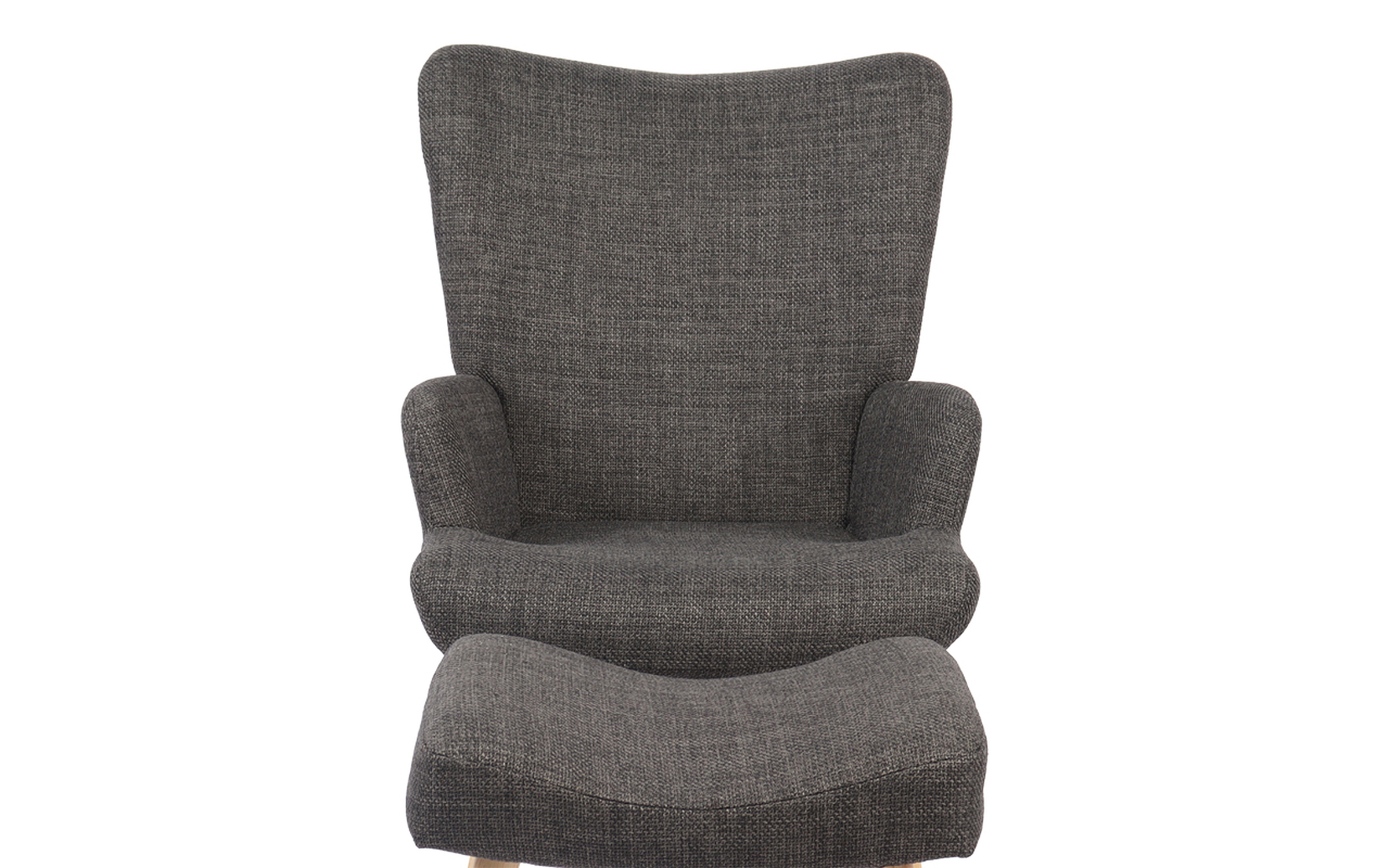 Armchair + ottoman Gerlina, dark grey + natural  6