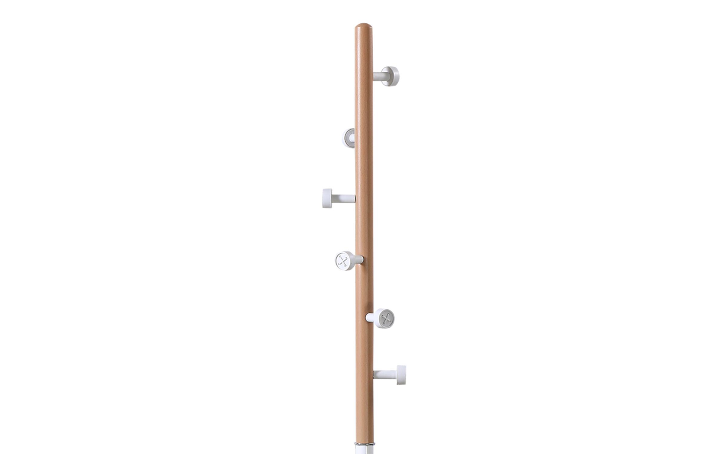 Coat rack Sinera, white + natural  2