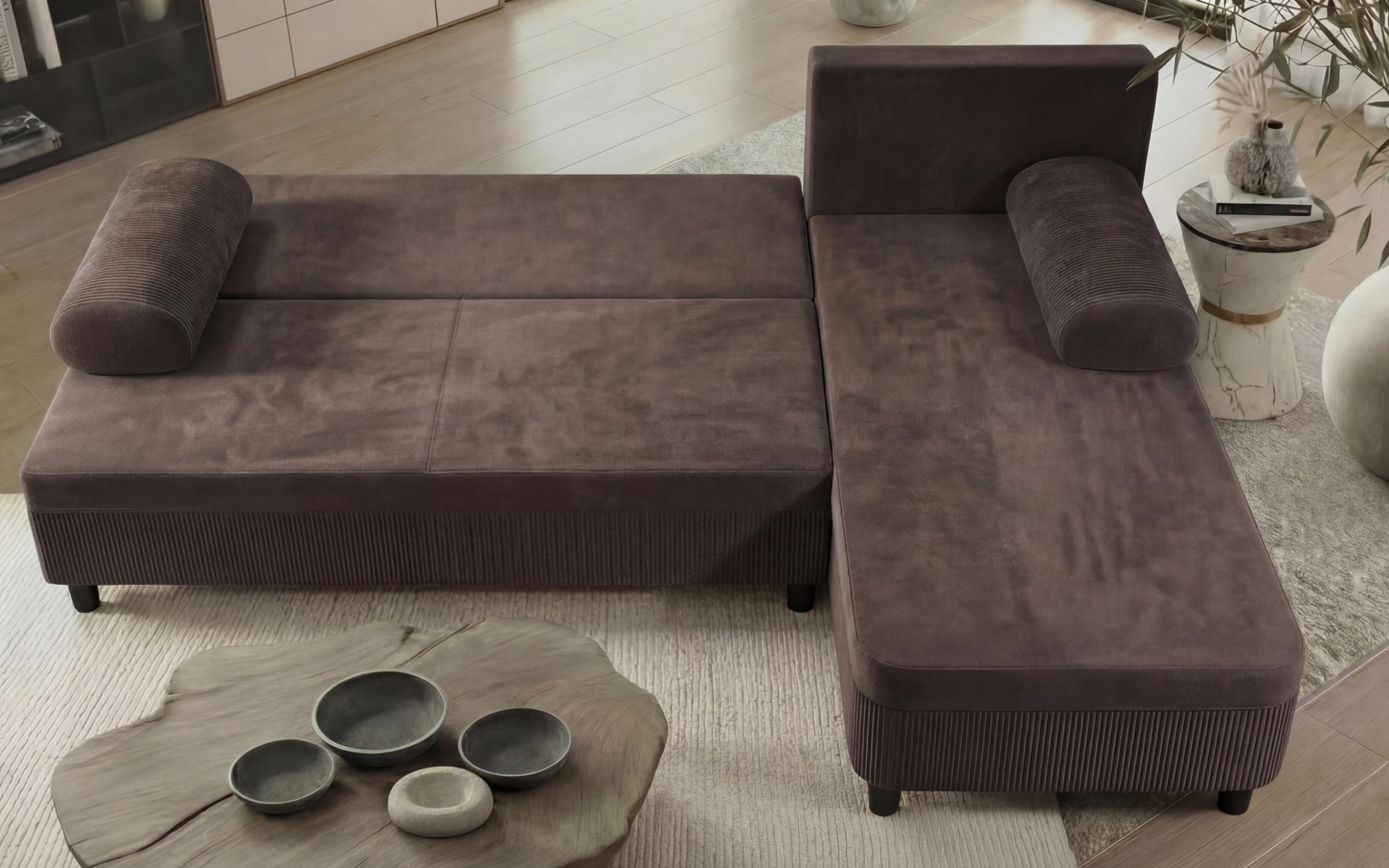 Extendable corner sofa Delano, light brown  6