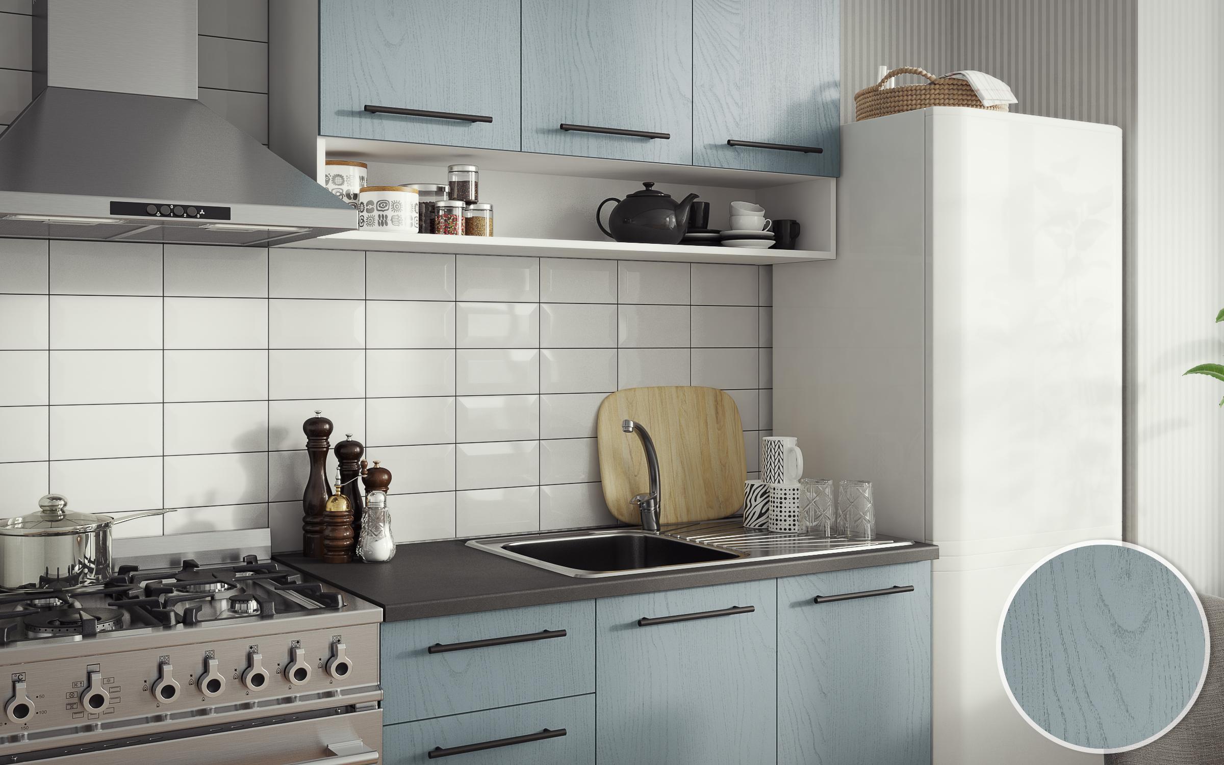 Kitchen Tiffany III, white + light blue  2