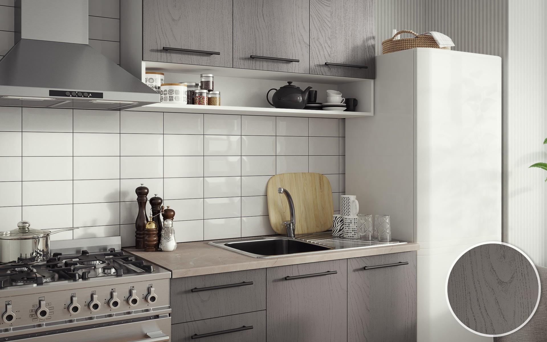 Kitchen Tiffany III, white + light grey  2