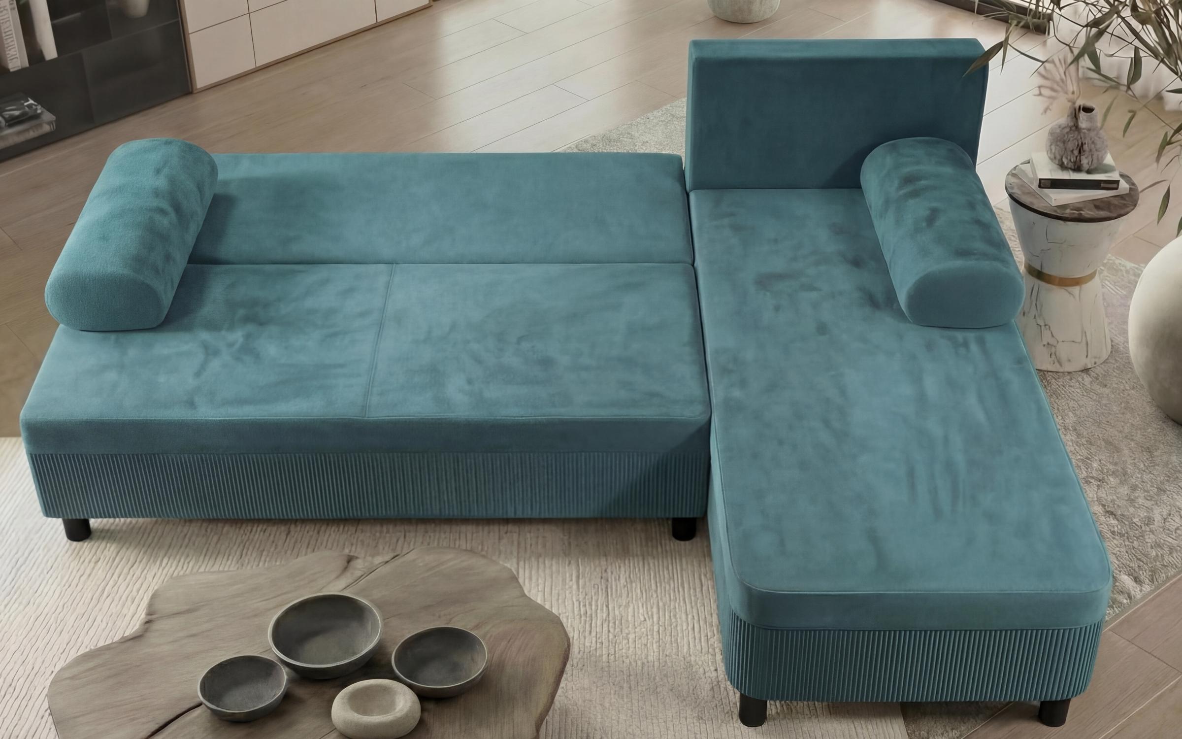 Extendable corner sofa Delano, turquoise  6