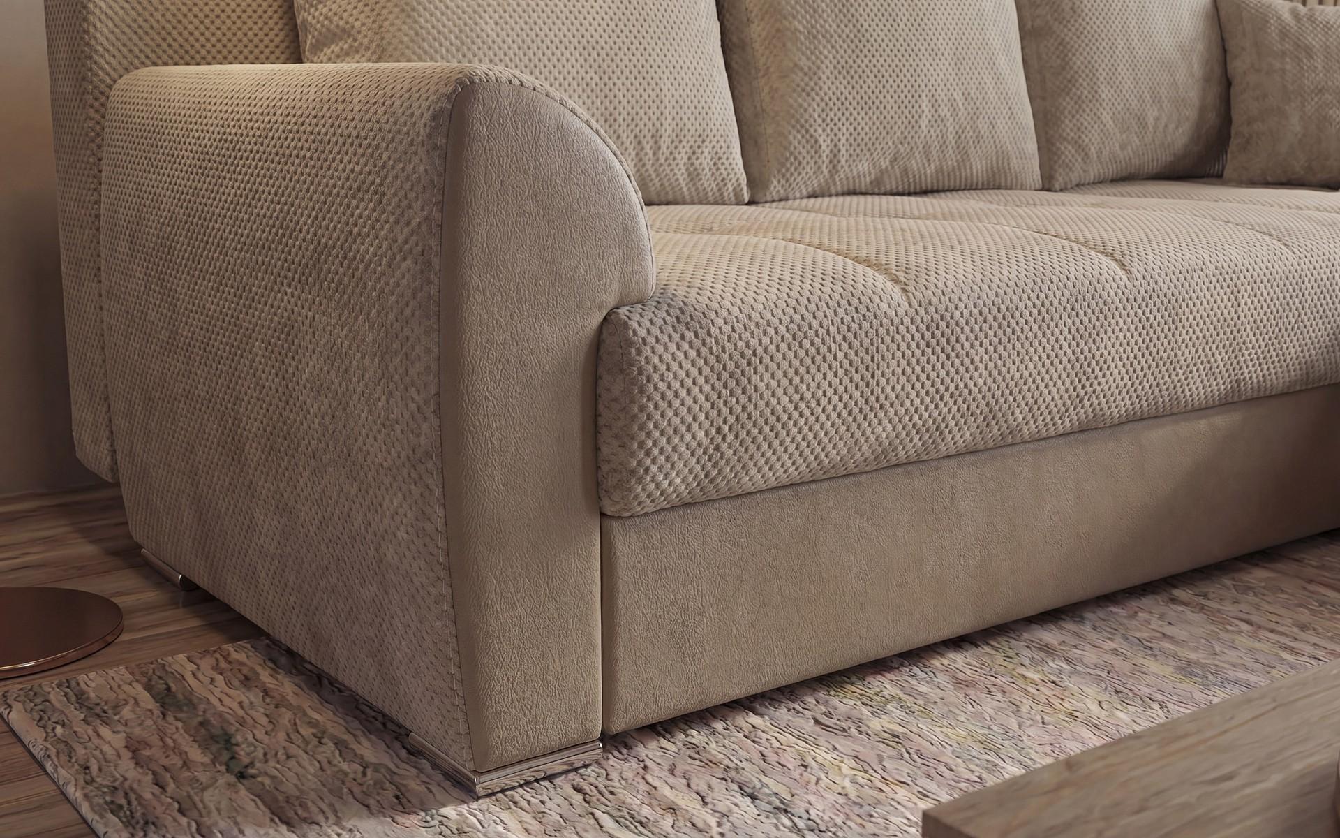 Extendable corner sofa Lumis, beige + grey beige  6