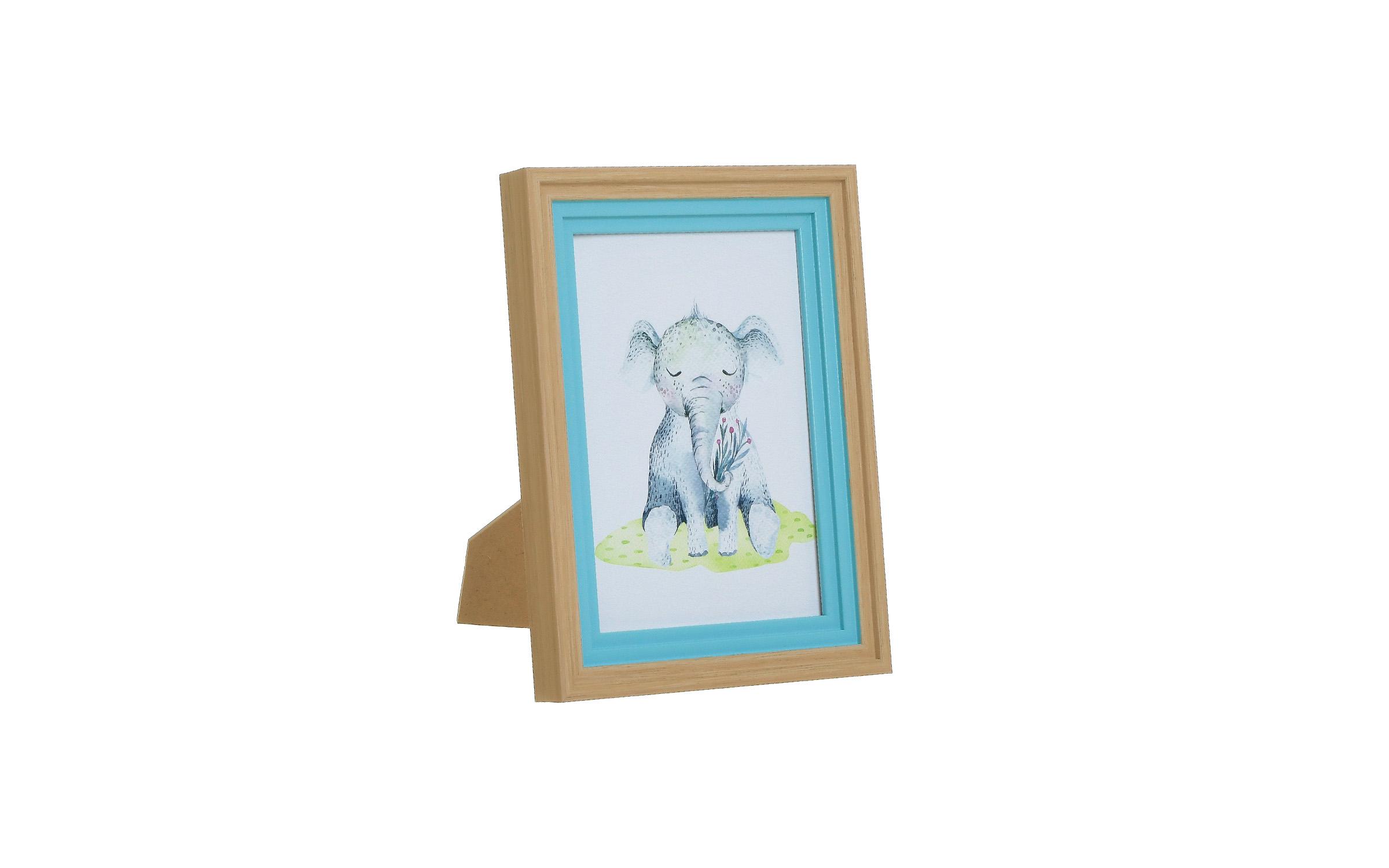 Decorative photo frame, blue + beige  1