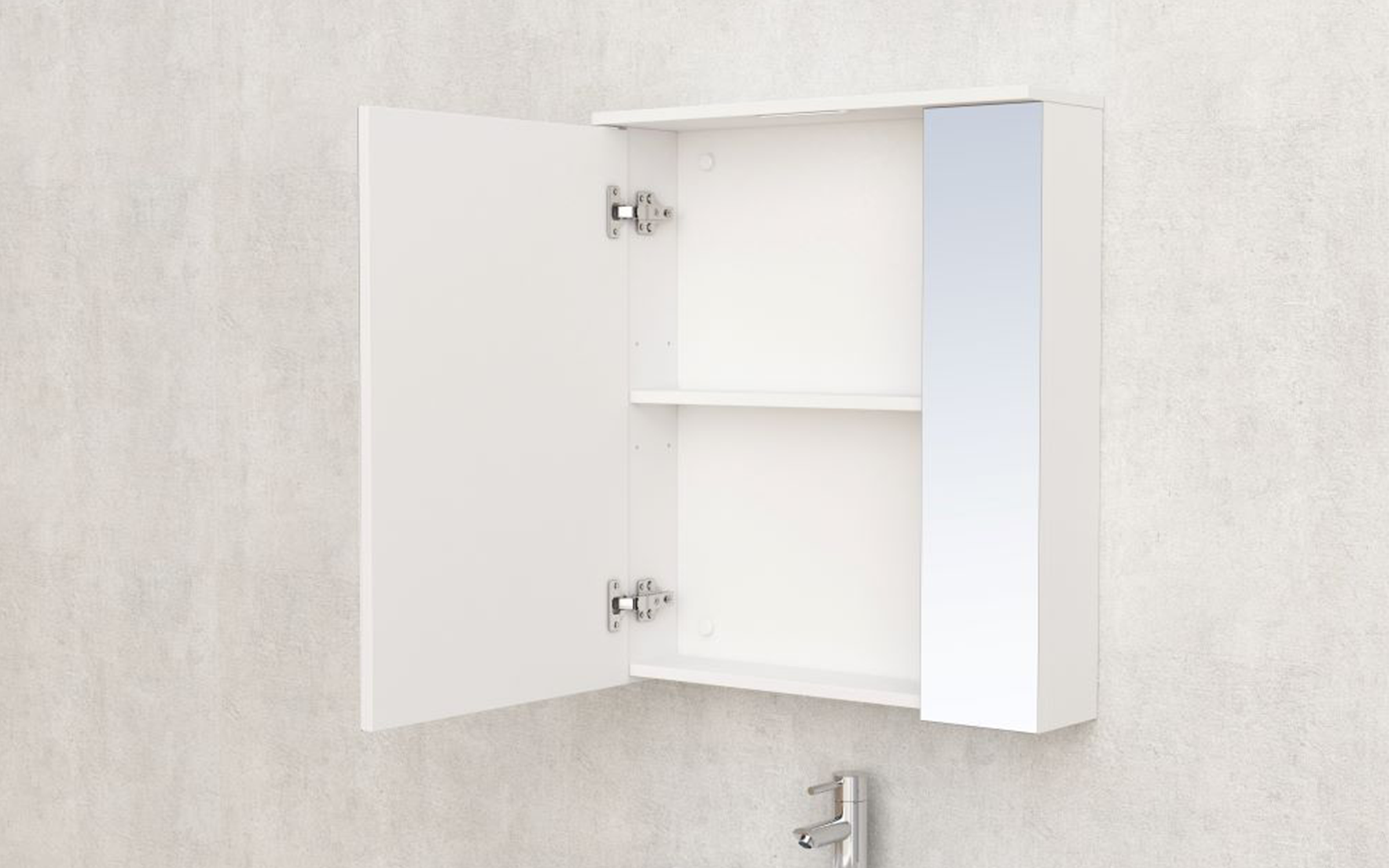 PVC mirror bathroom cabinet ICMC6017-70, white  2