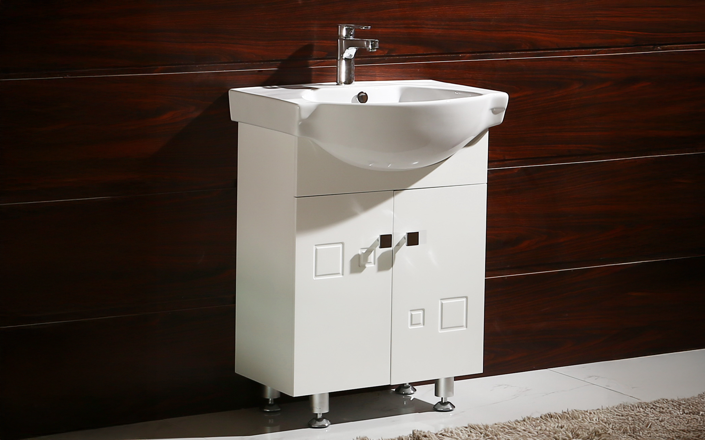 PVC bathroom cabinet with sink ICP6080, white  1