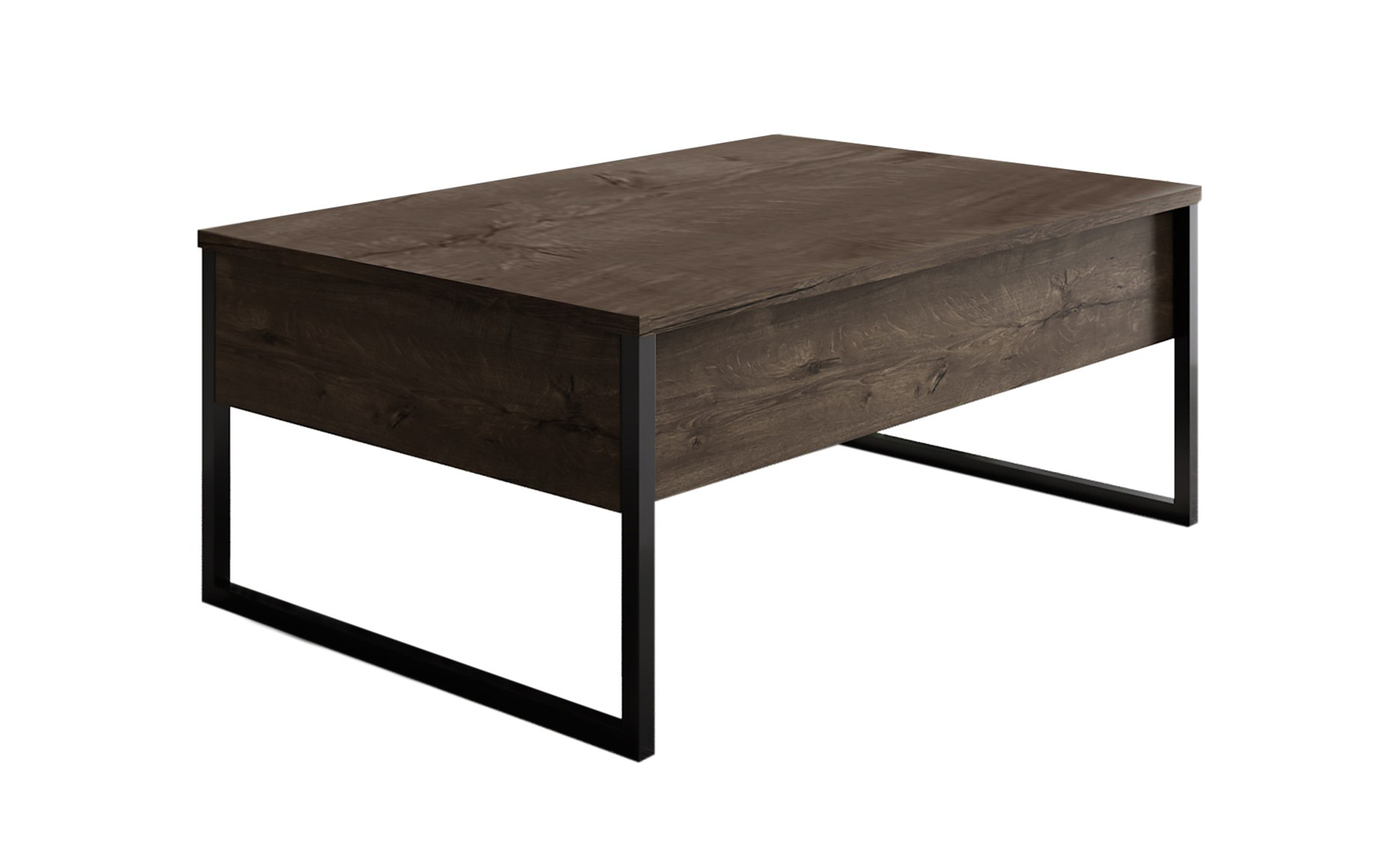 Coffee table Larso, walnut + black  5