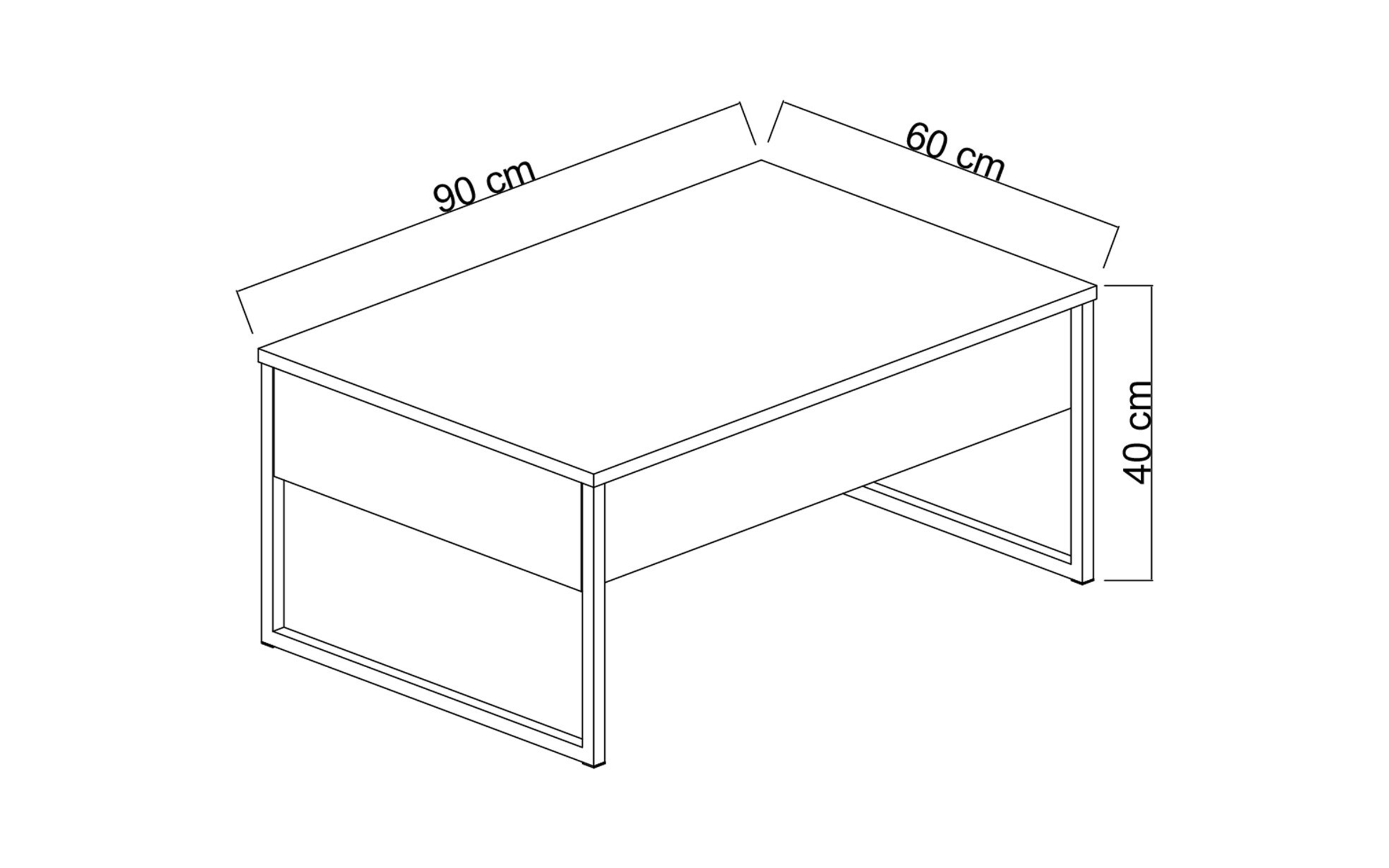 Coffee table Larso, walnut + black  2