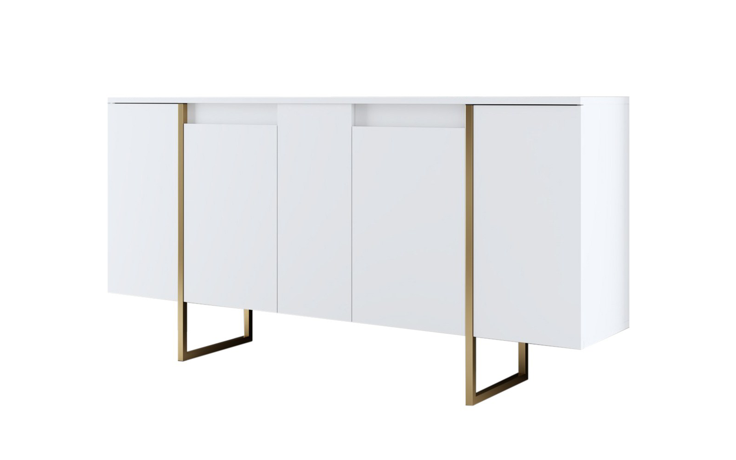 TV cabinet Larso M, white + golden  7