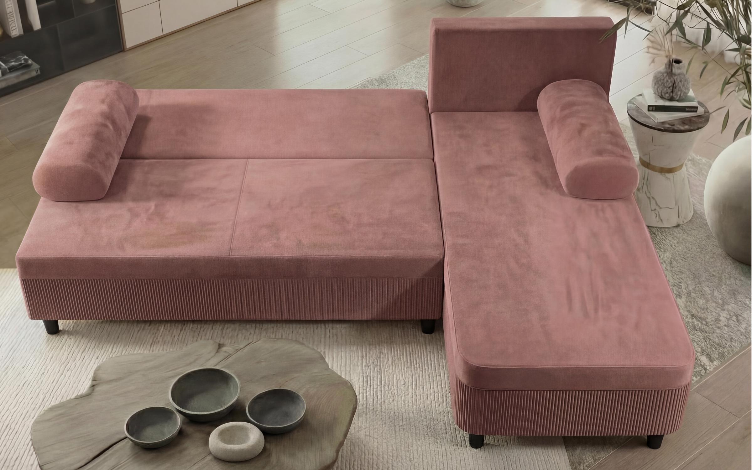 Extendable corner sofa Delano, pink  6