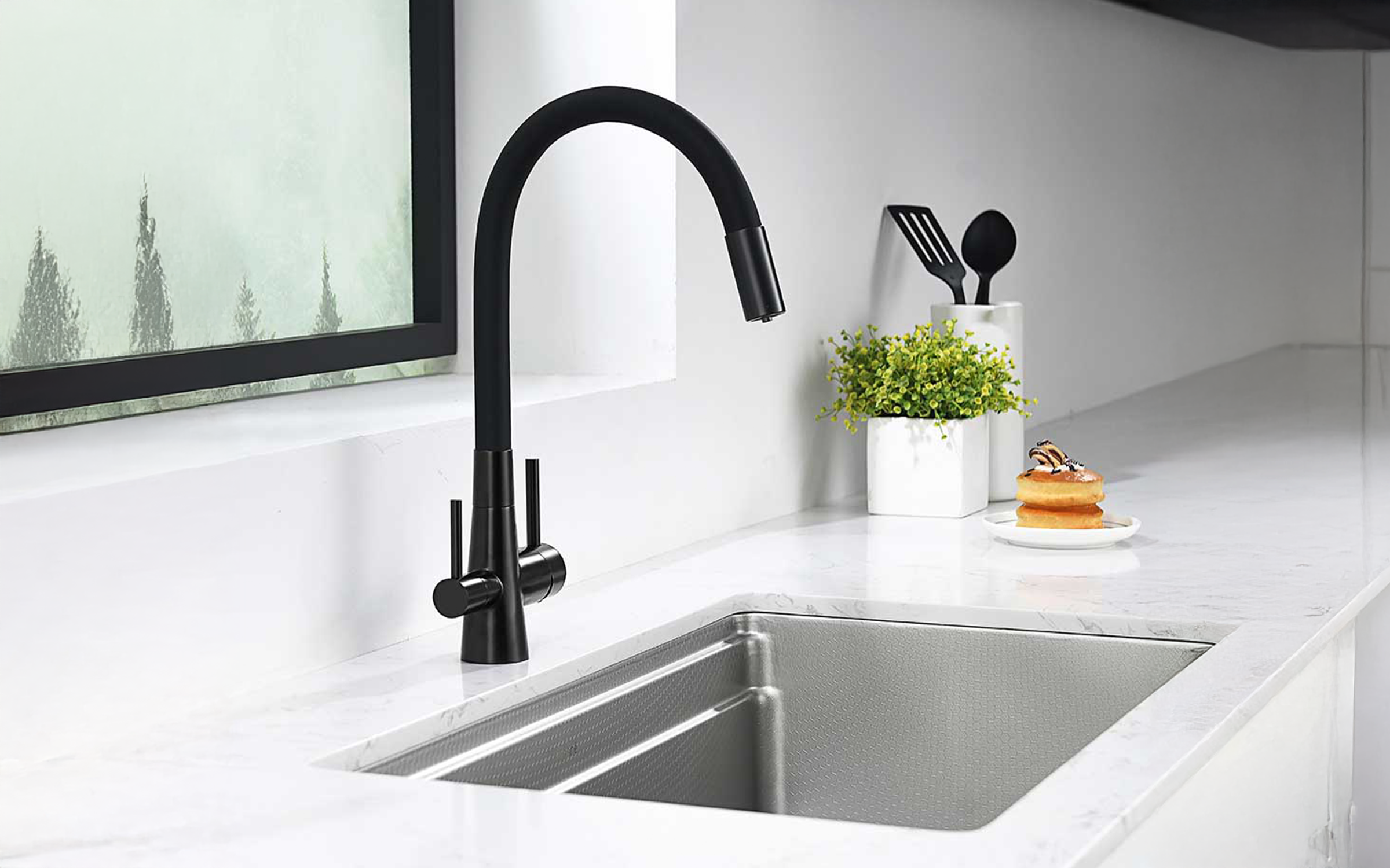 Kitchen mixer tap for drinking water ICF7107801B, black matt  2