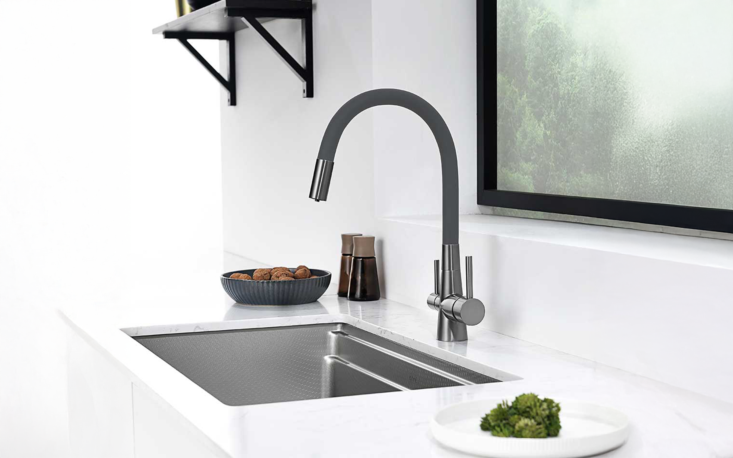 Kitchen mixer tap for drinking water ICF7107801GG, grey matt  2