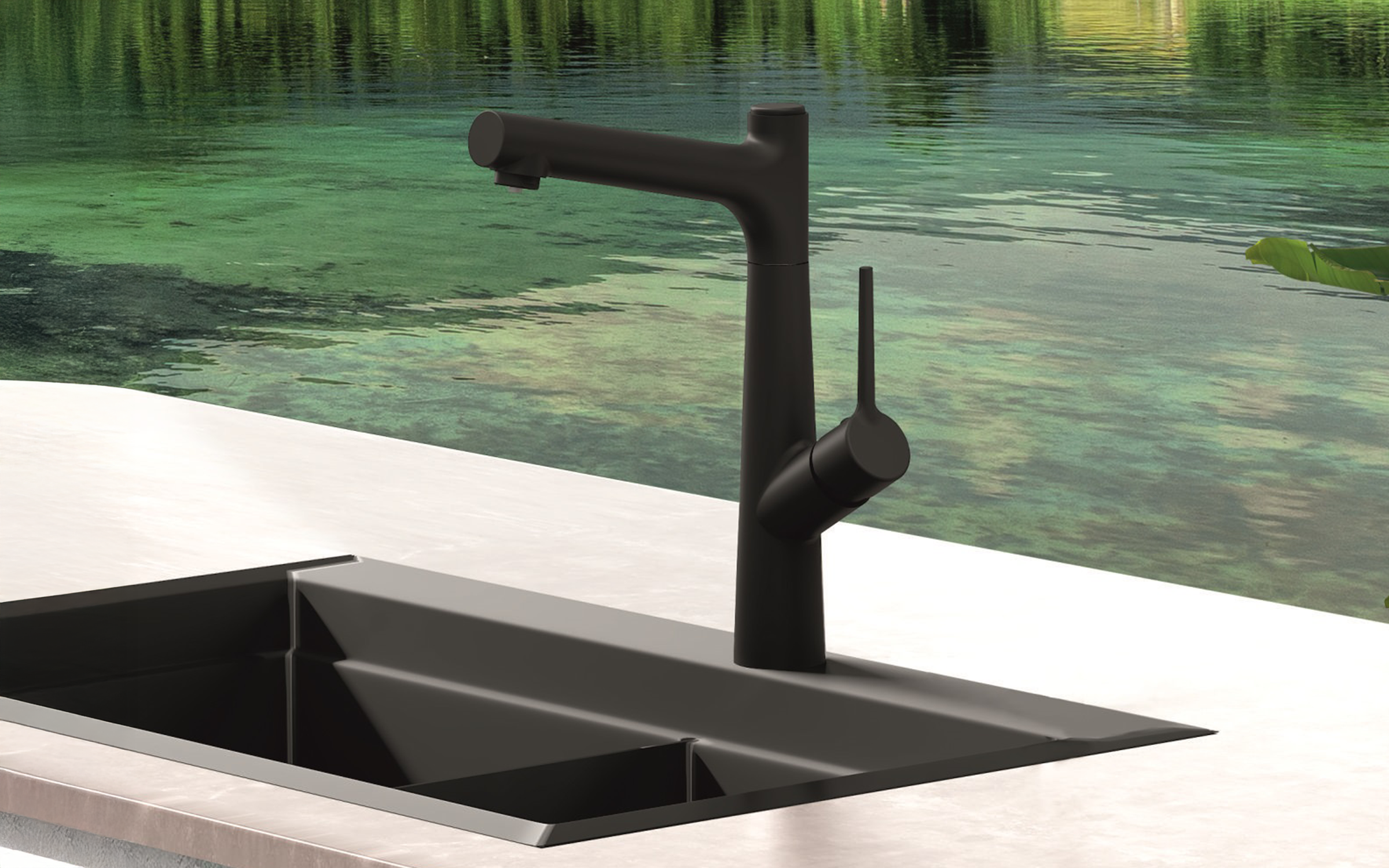 Kitchen mixer tap for drinking water ICF7163445B, black matt  2