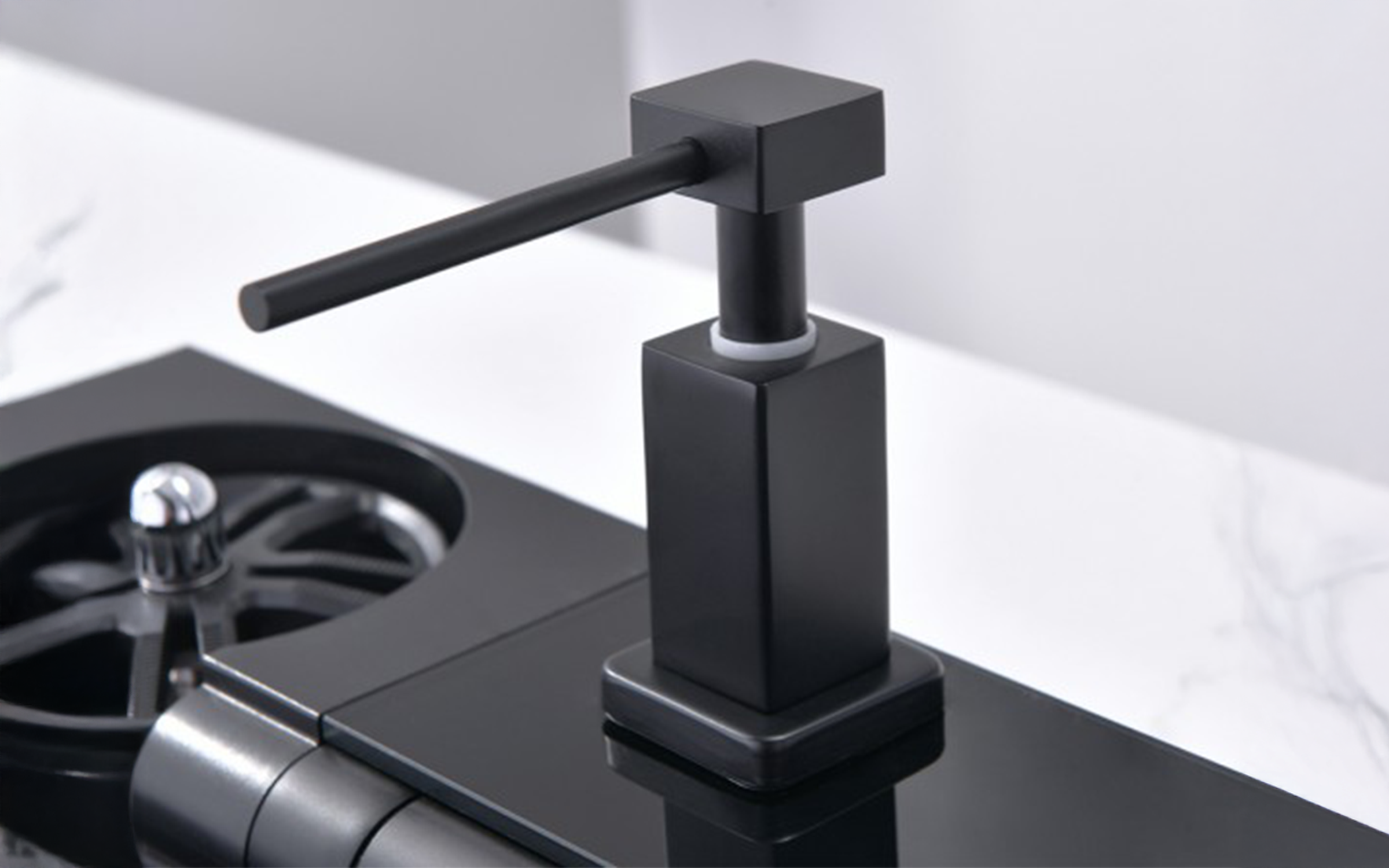 Multifunctional sink with mixer tap AQUARIS, black  12