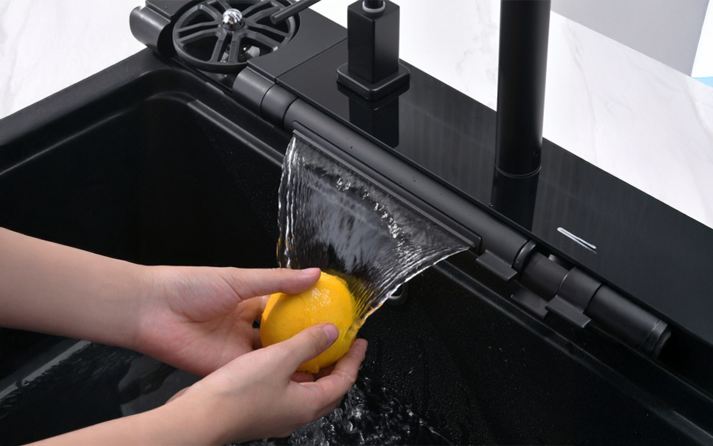 Multifunctional sink with mixer tap AQUARIS, sandy  6