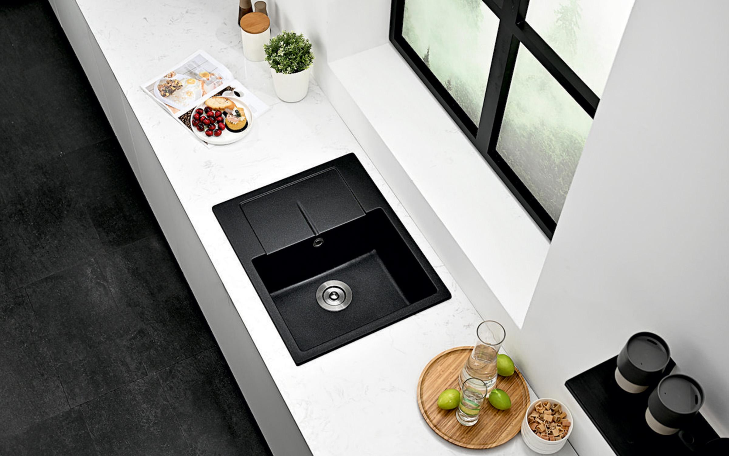 Granite sink ICGS8220, black, depth 21.5 cm  2