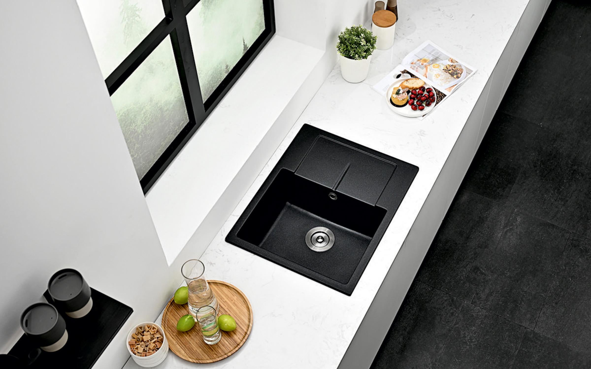 Granite sink ICGS8220, black, depth 21.5 cm  2
