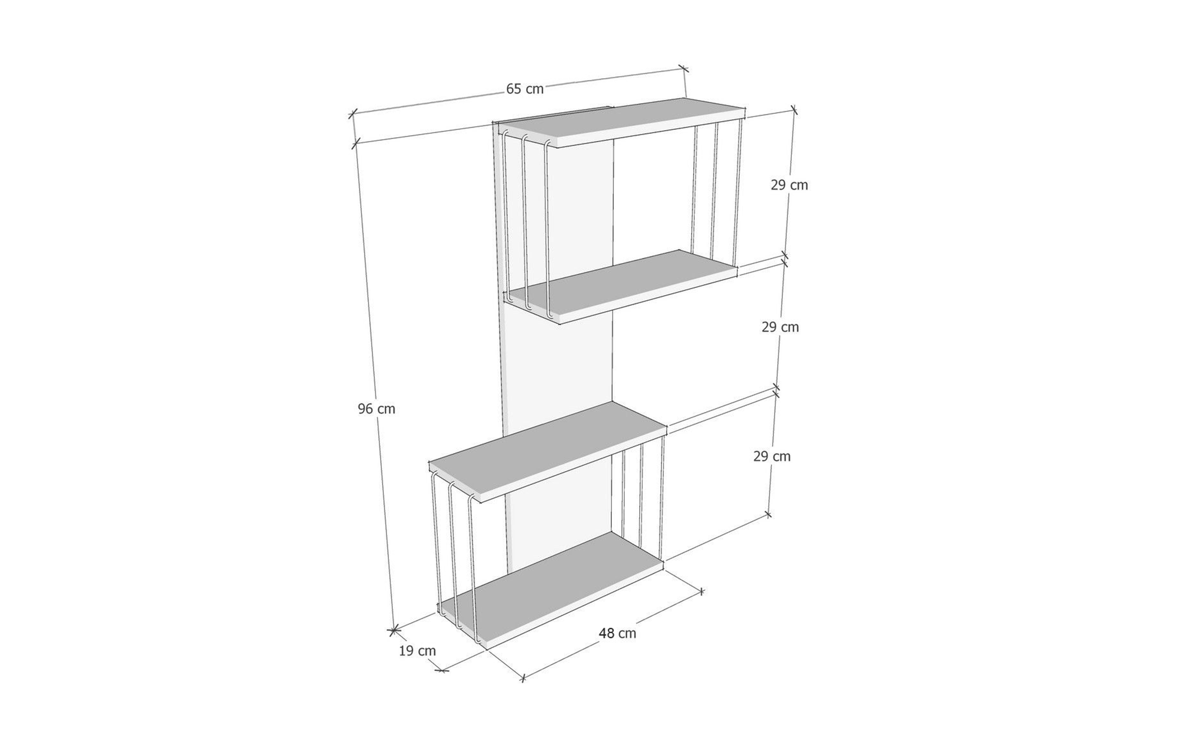 Bookcase Desta, anthracite + oak  2