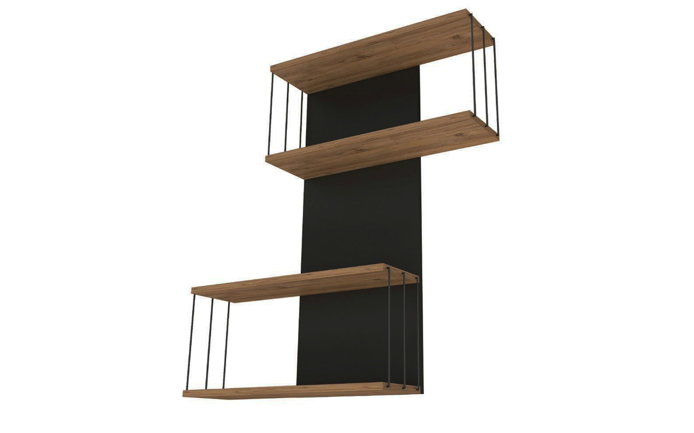Bookcase Desta, anthracite + oak  5