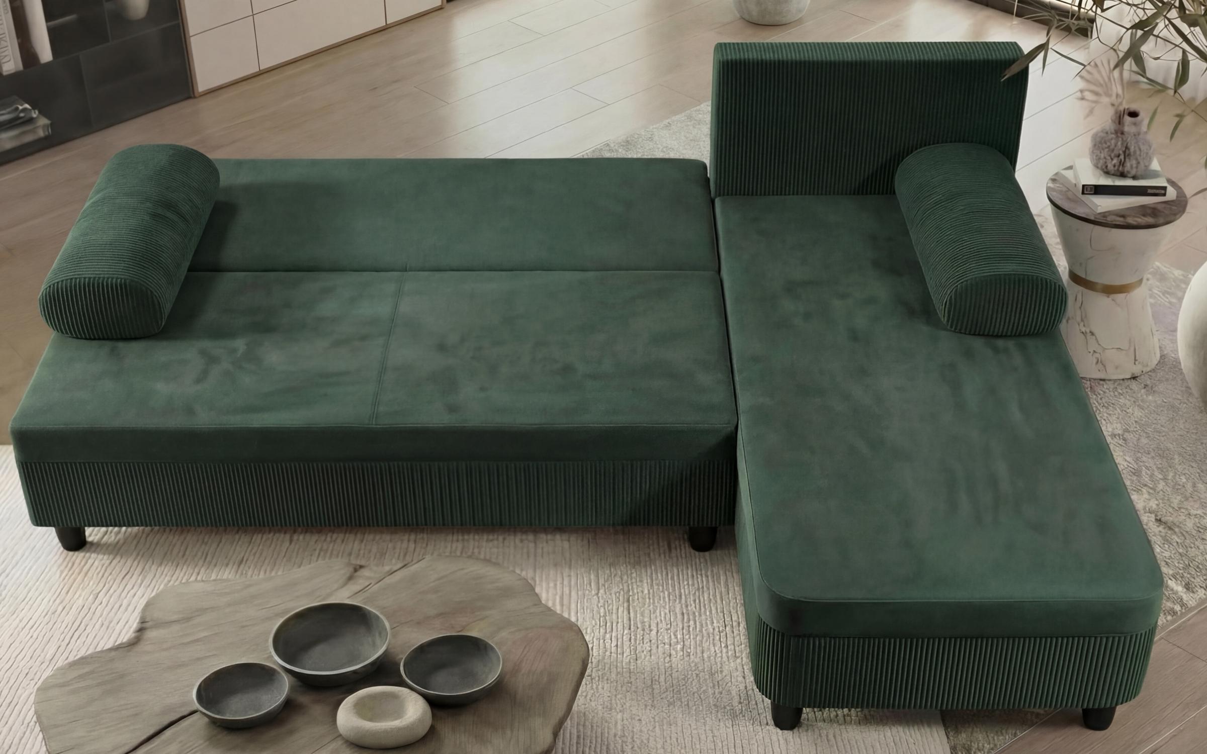 Extendable corner sofa Delano, green  6