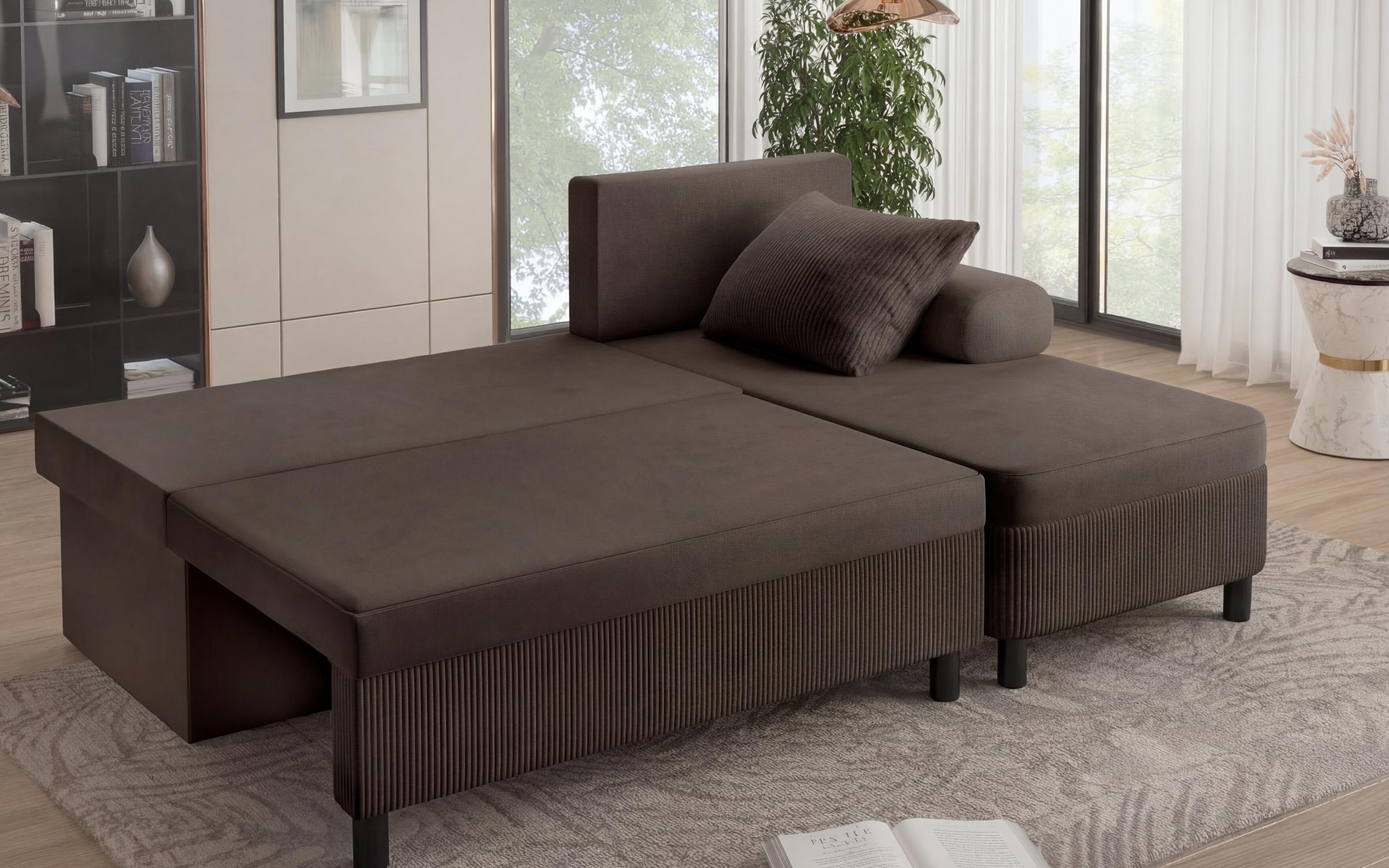 Extendable corner sofa Delano S, light brown  5