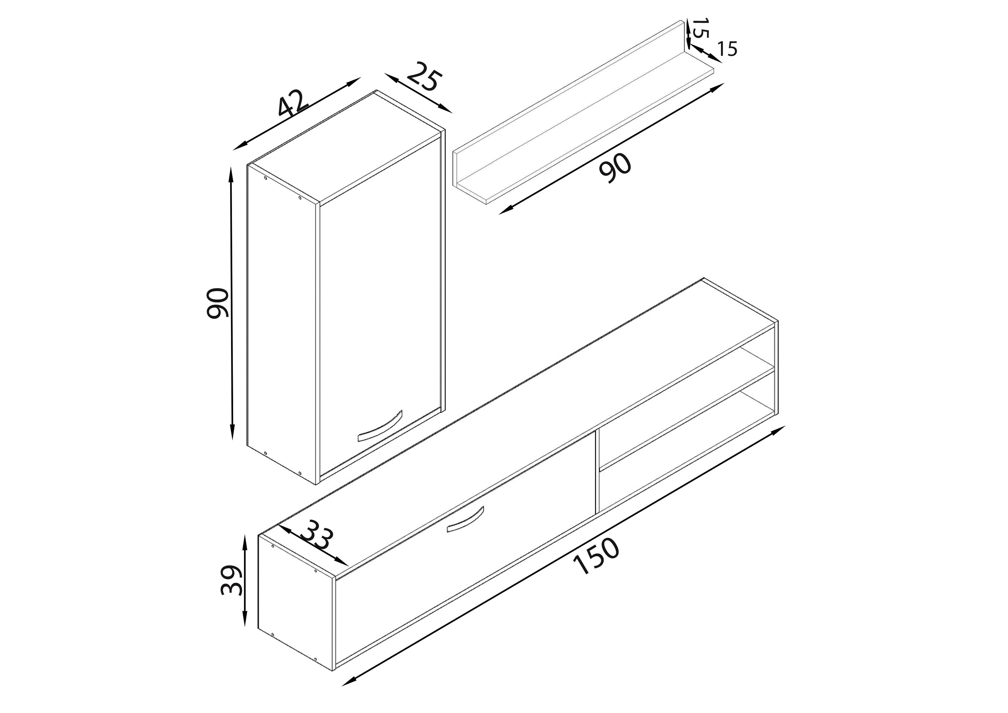 Shelf unit Remisa, Sonoma + black matt  2