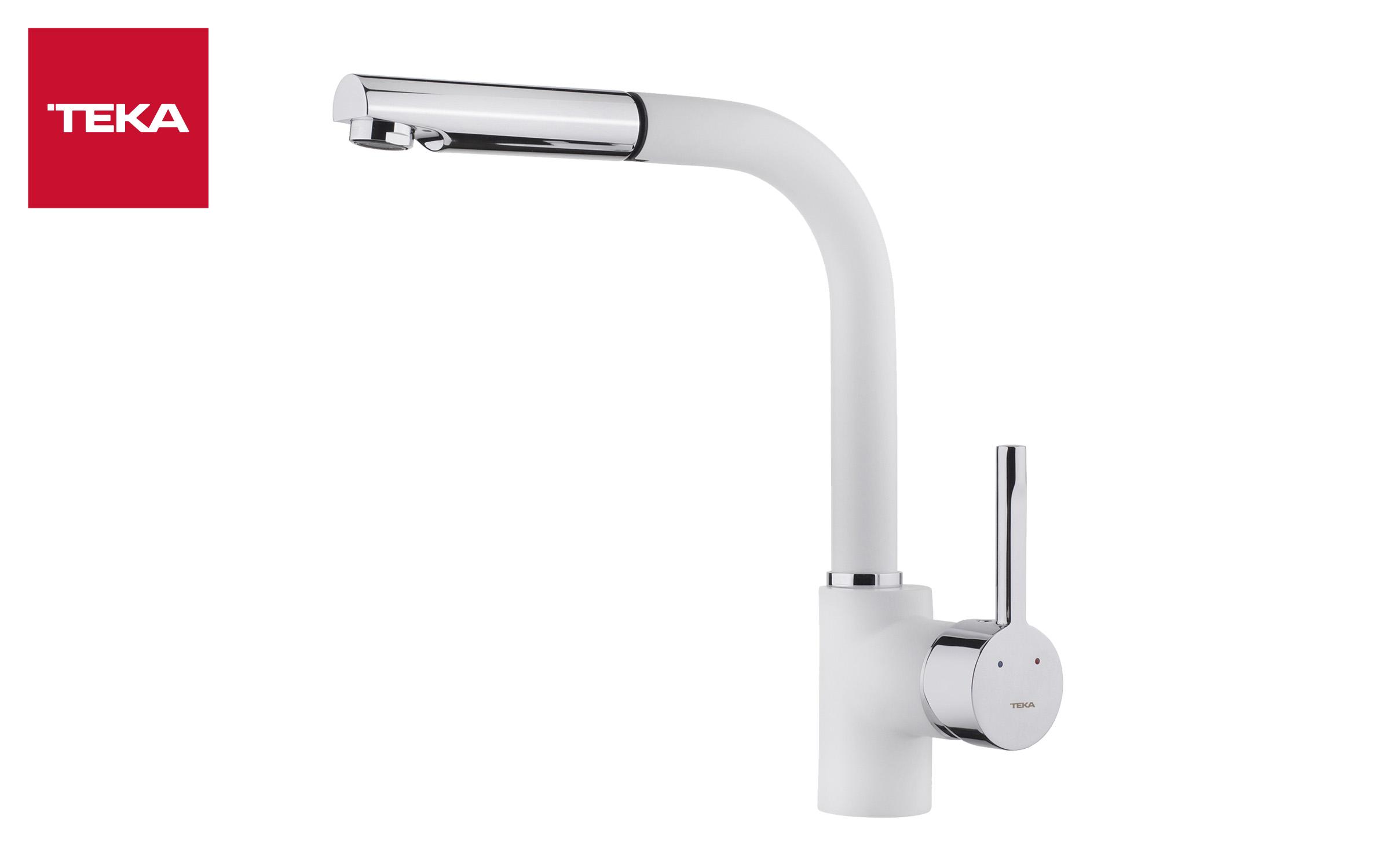 Смеситель TEKA Ares 938 Pull-out, белый  1