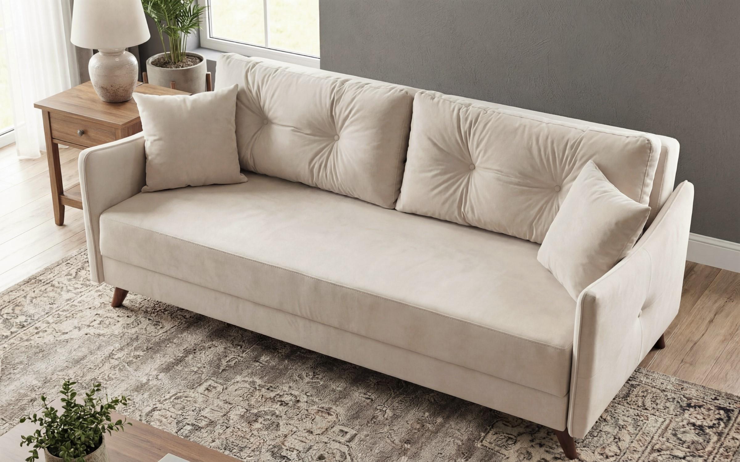 Раскладной диван клик-кляк Абрамо, светло-бежевый  4
