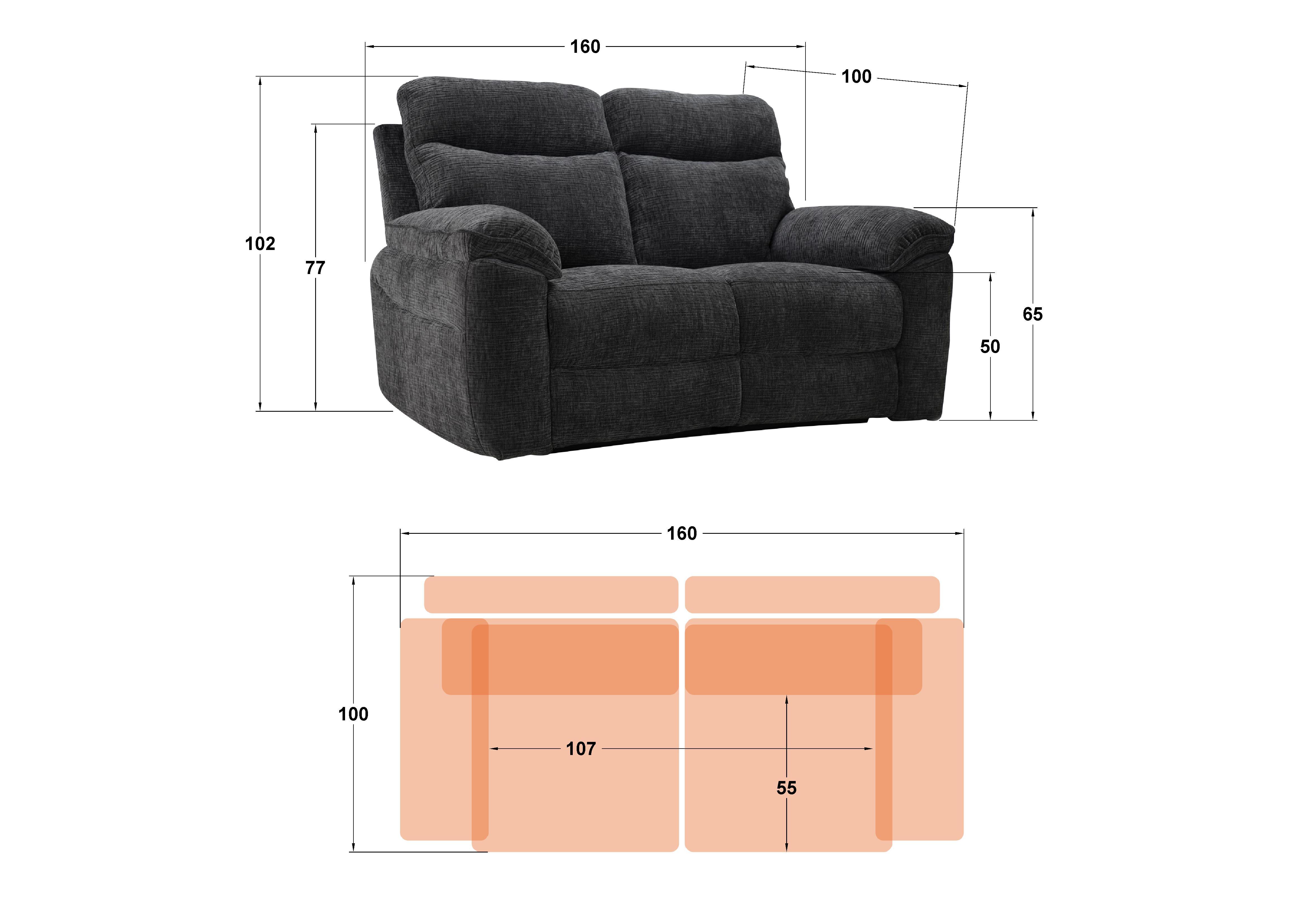 Two-seater recliner /without mechanism/ Adesto, brown  2