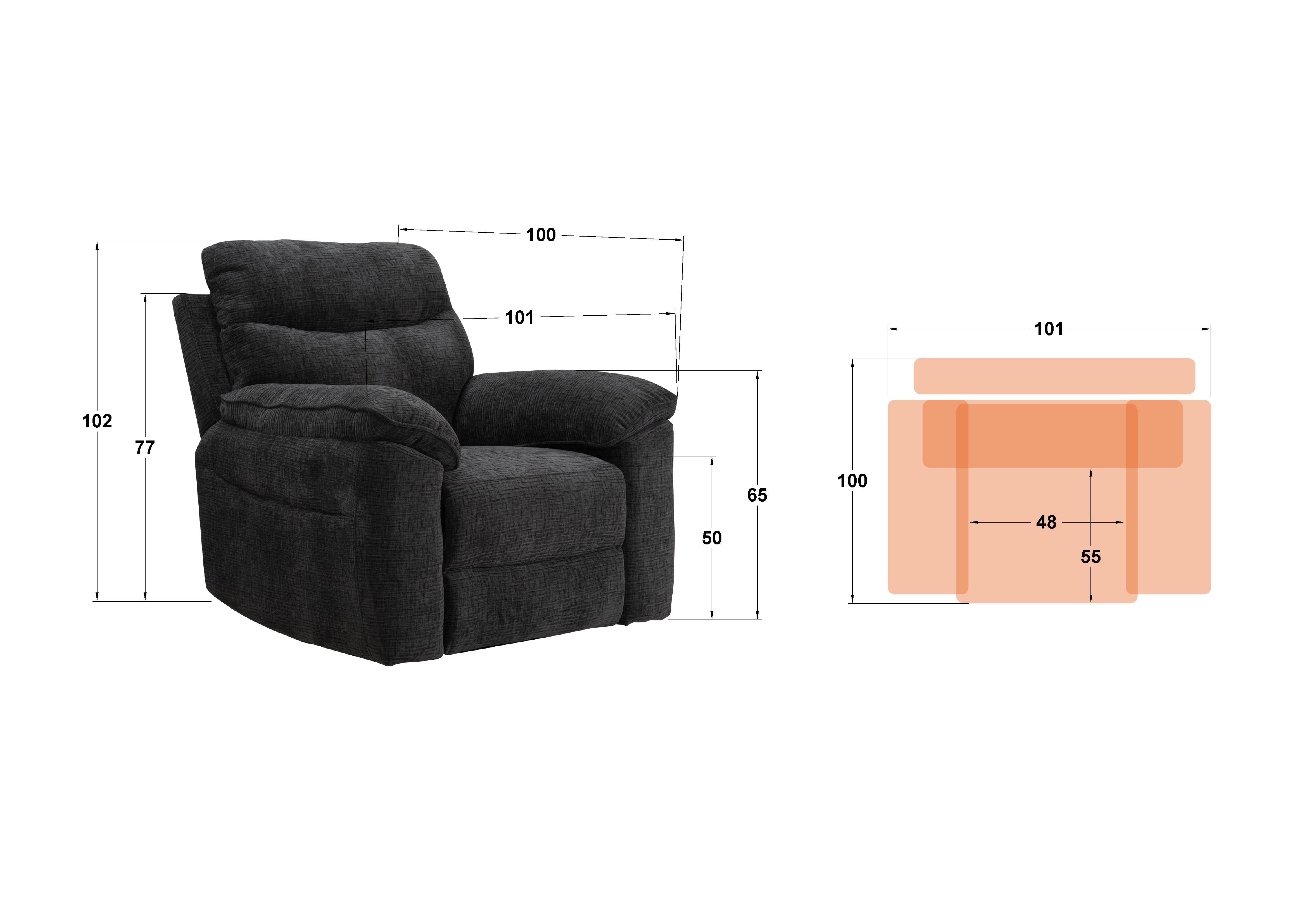 Armchair recliner /without mechanism/ Adesto, grey  2