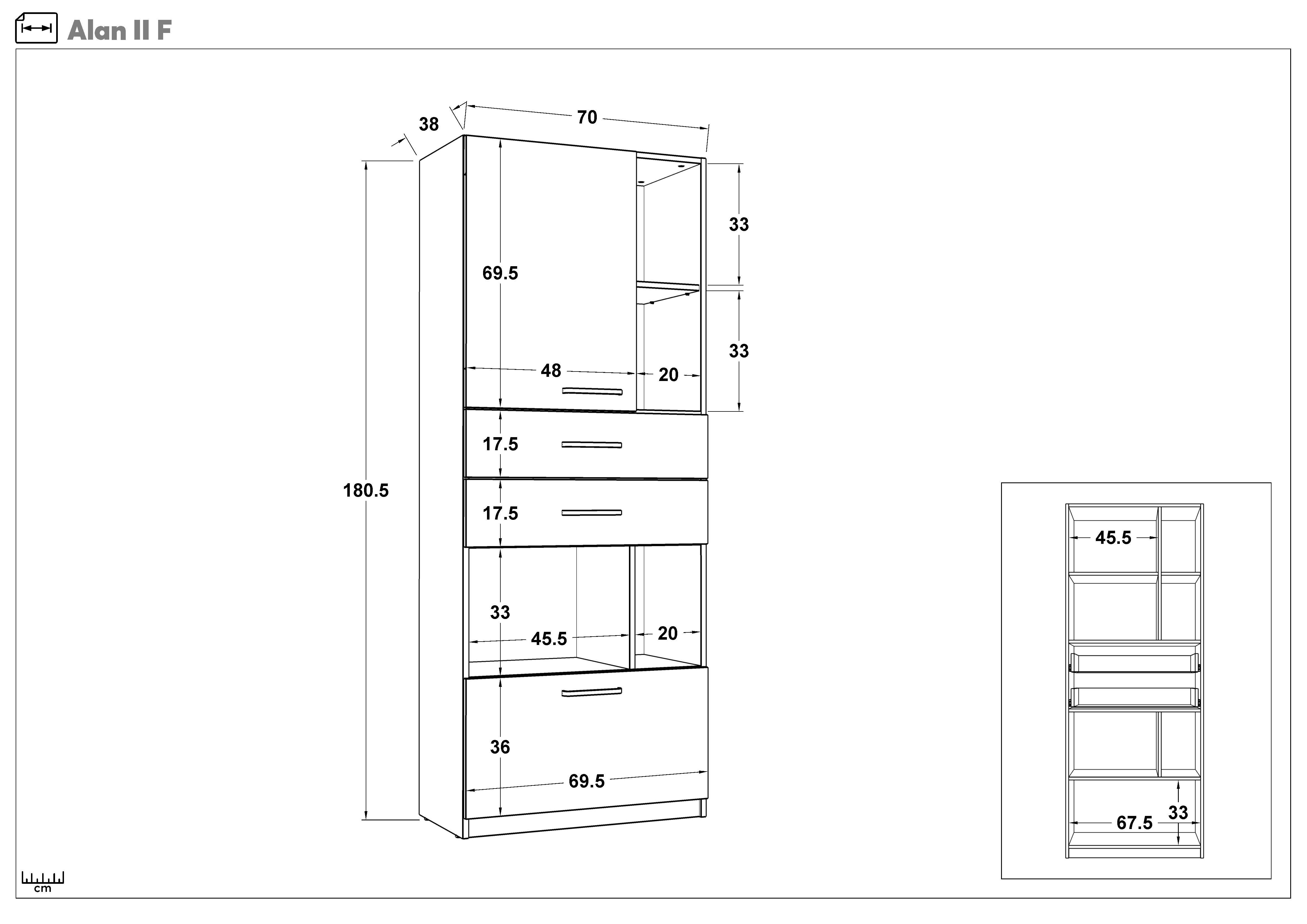 Shelf unit Alan II, Sonoma oak + white  2