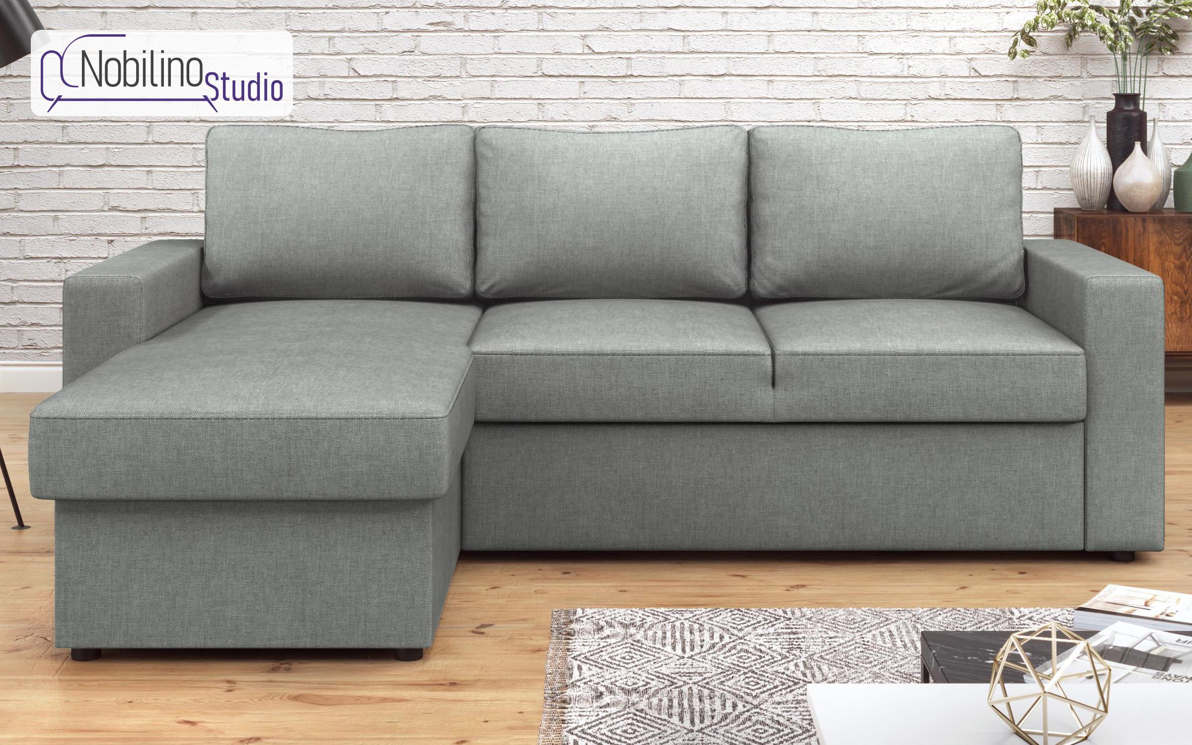 Extendable corner sofa Alba, grey  1