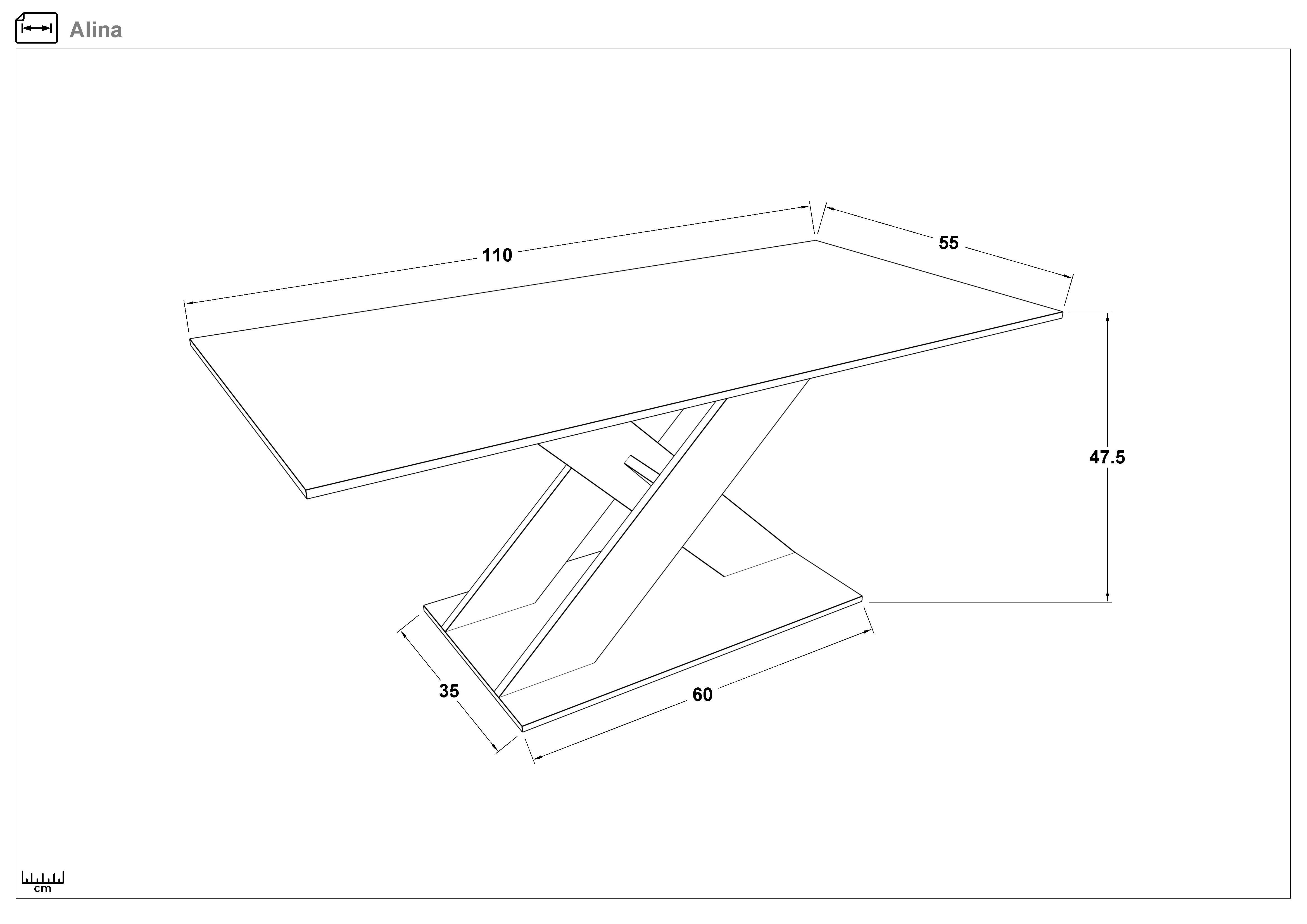 Coffee table Alina, white matt  2