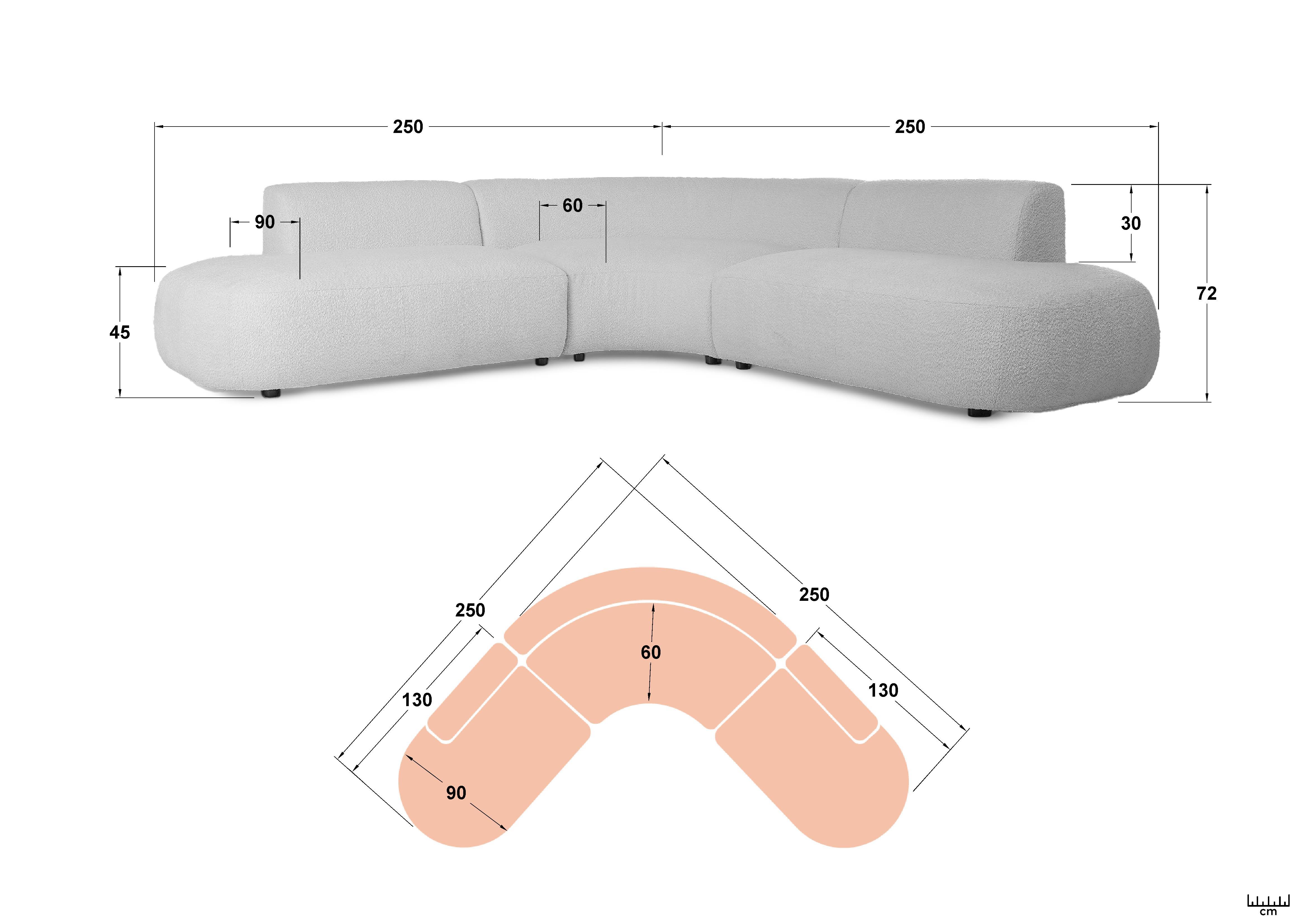 Corner sofa Alino, white  2