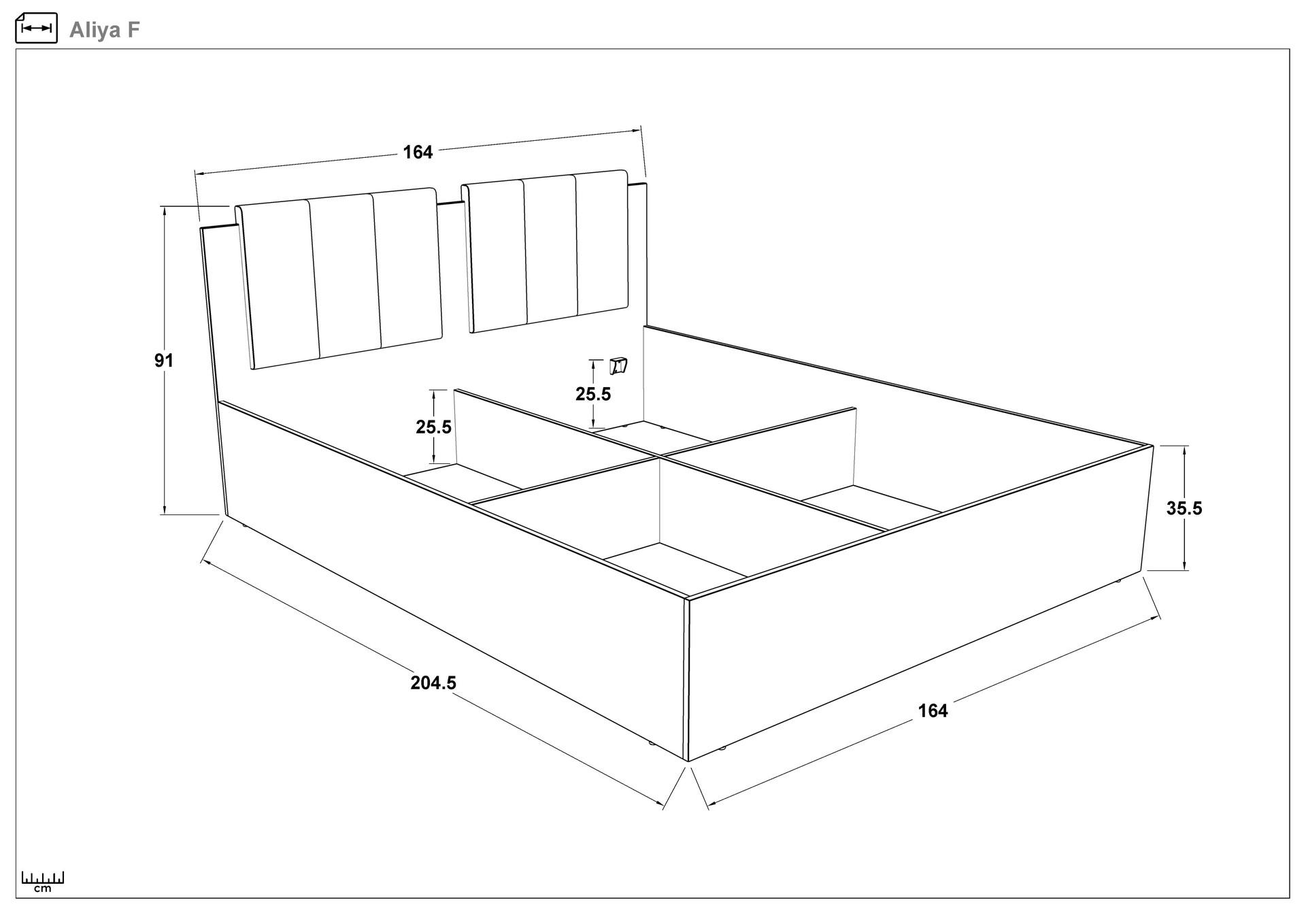 Double bed for mattress 160/200 Aliya, Evoke oak + white leather  2