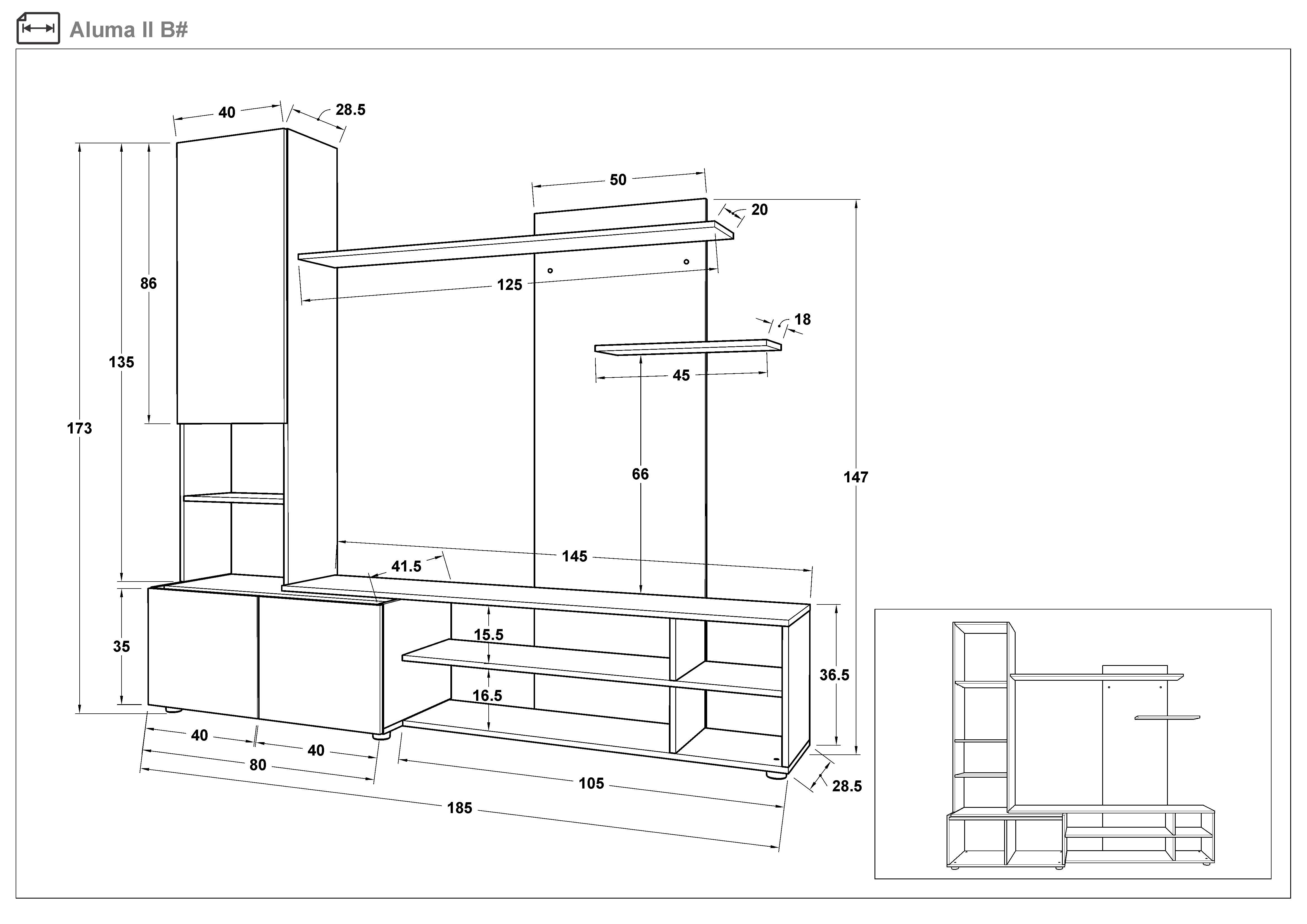 Shelf unit Aluma, Silk + dark Scandinavian oak  2