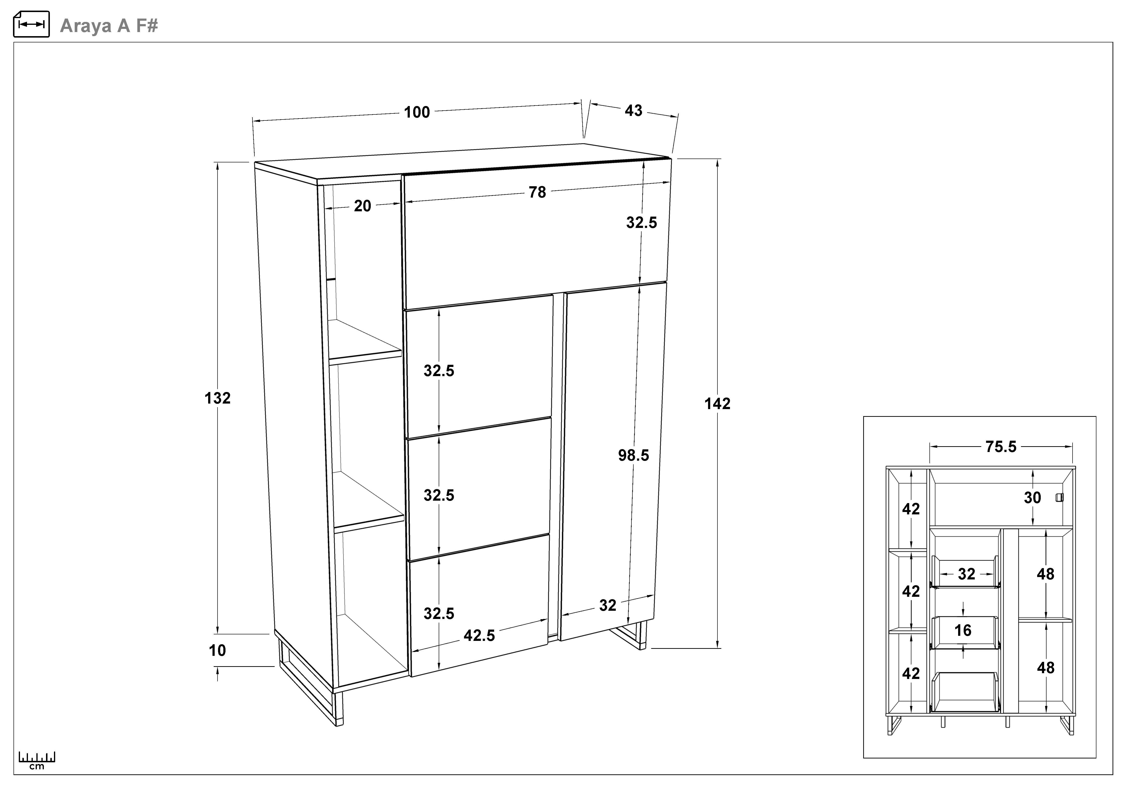 Cabinet Araya A, cashmere + honey Castello oak  2