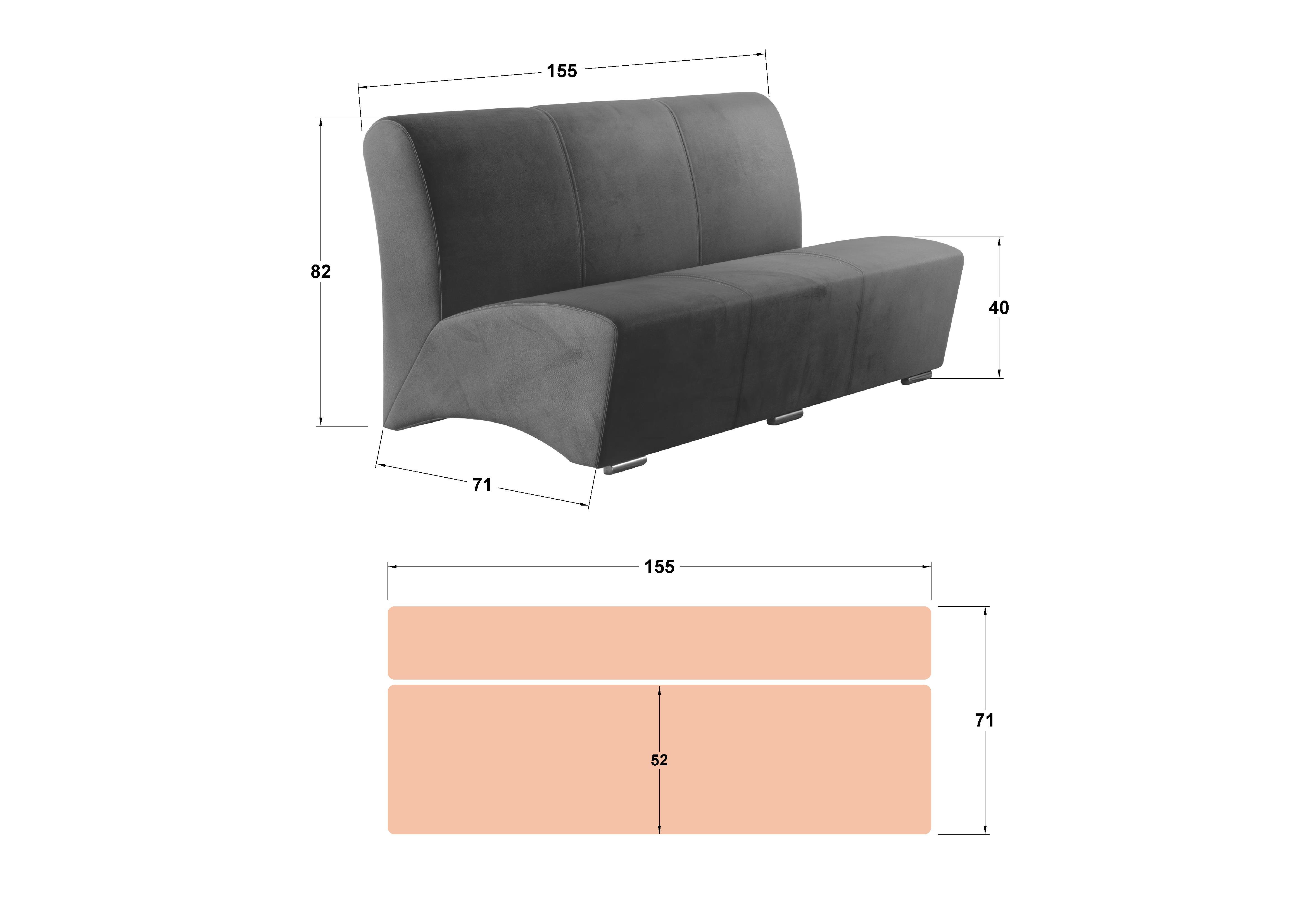 Three-seater sofa Arturo II, beige  2