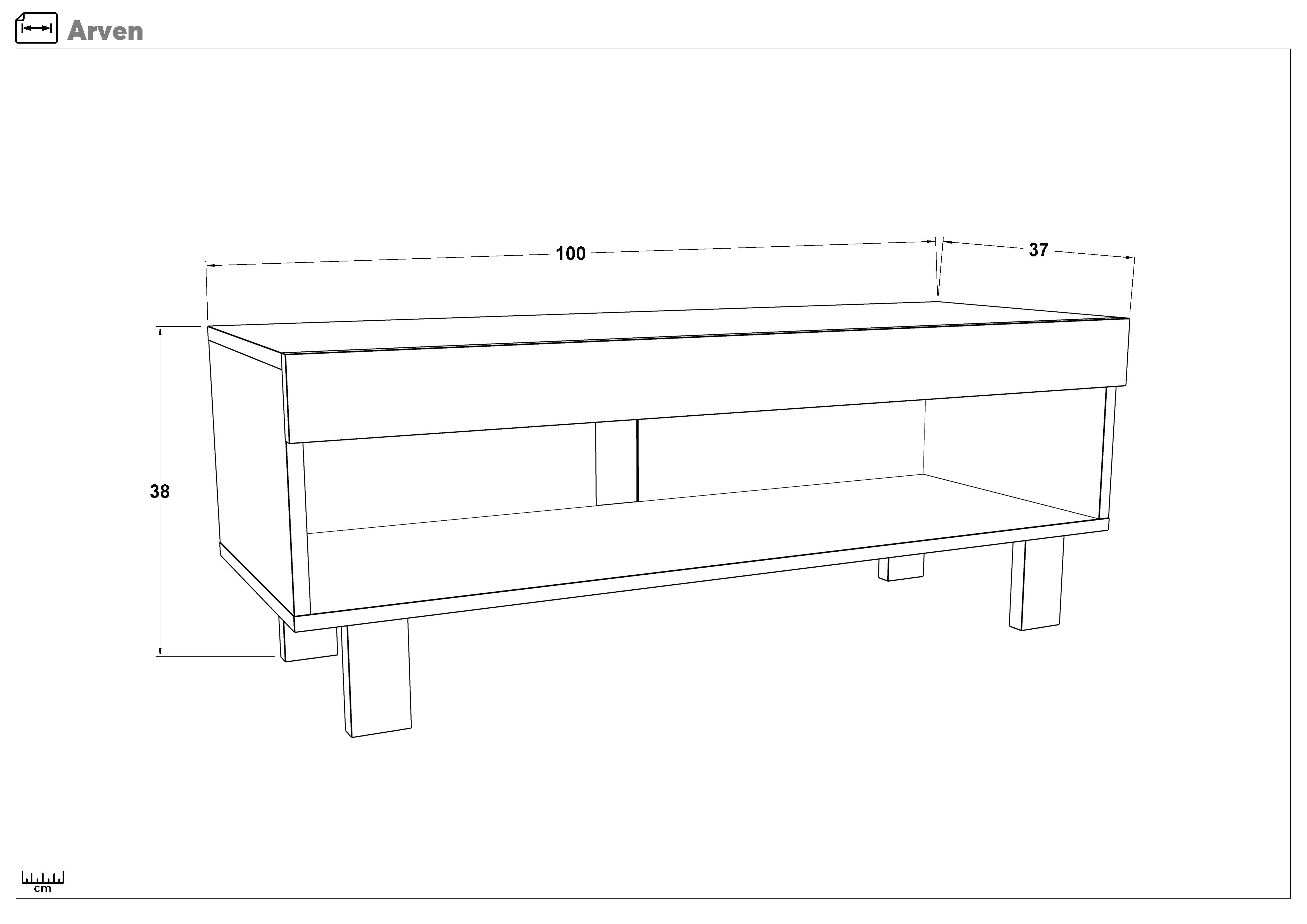 TV cabinet Arven, Sonoma oak + white gloss  2