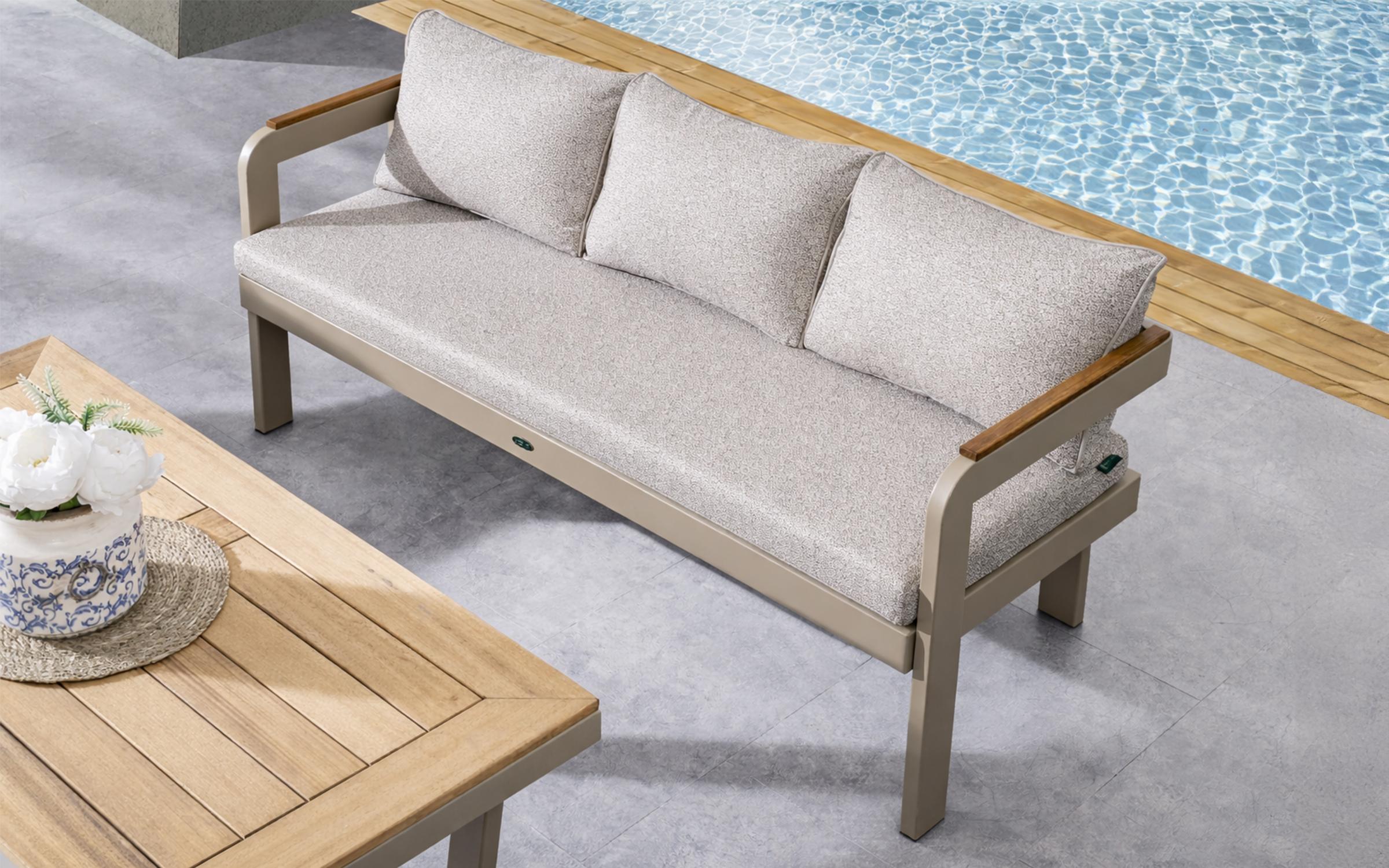 Set of table + chairs + sofa Atlantis, cream  2