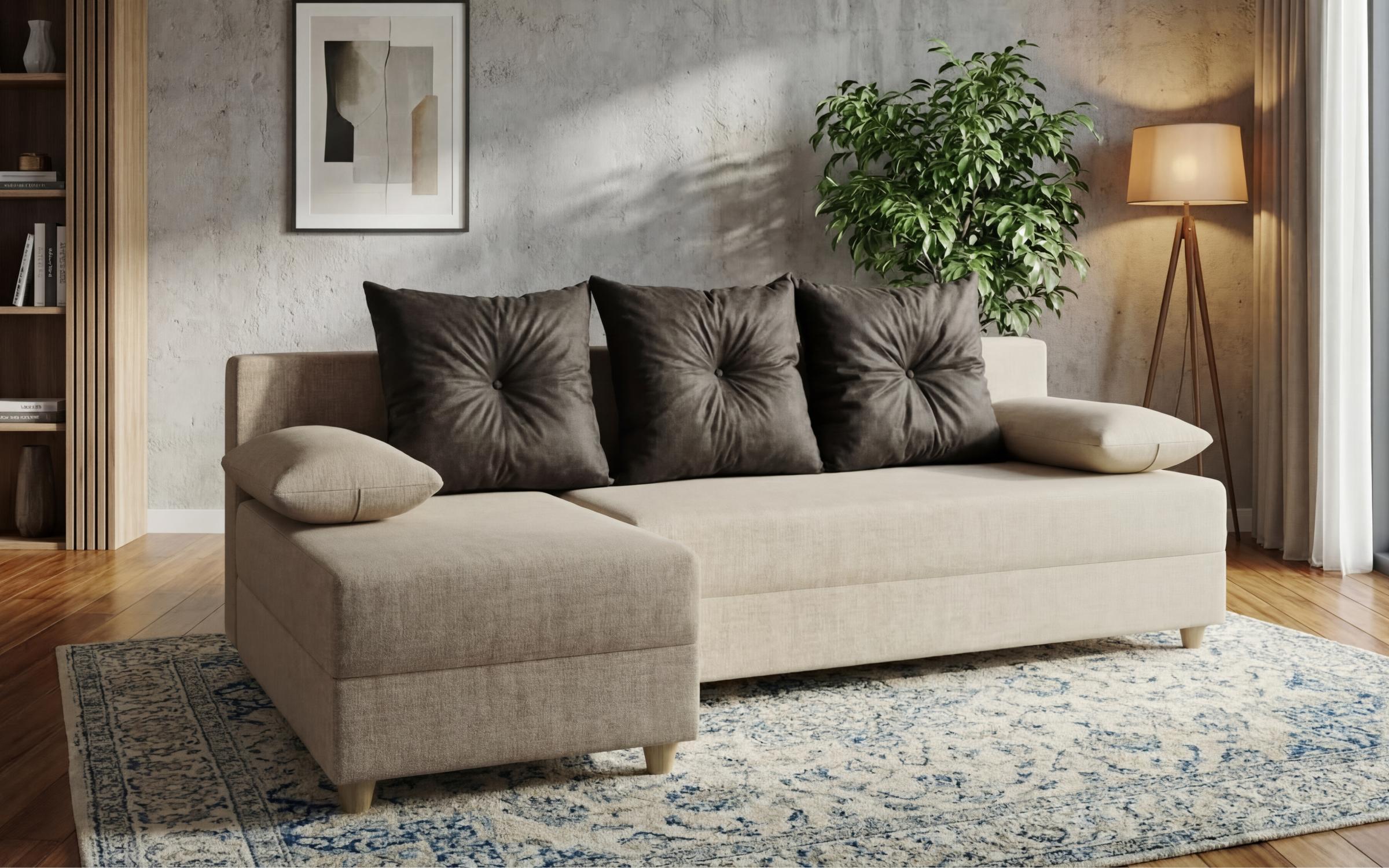 Extendable corner sofa Atlas, beige + anthracite  5