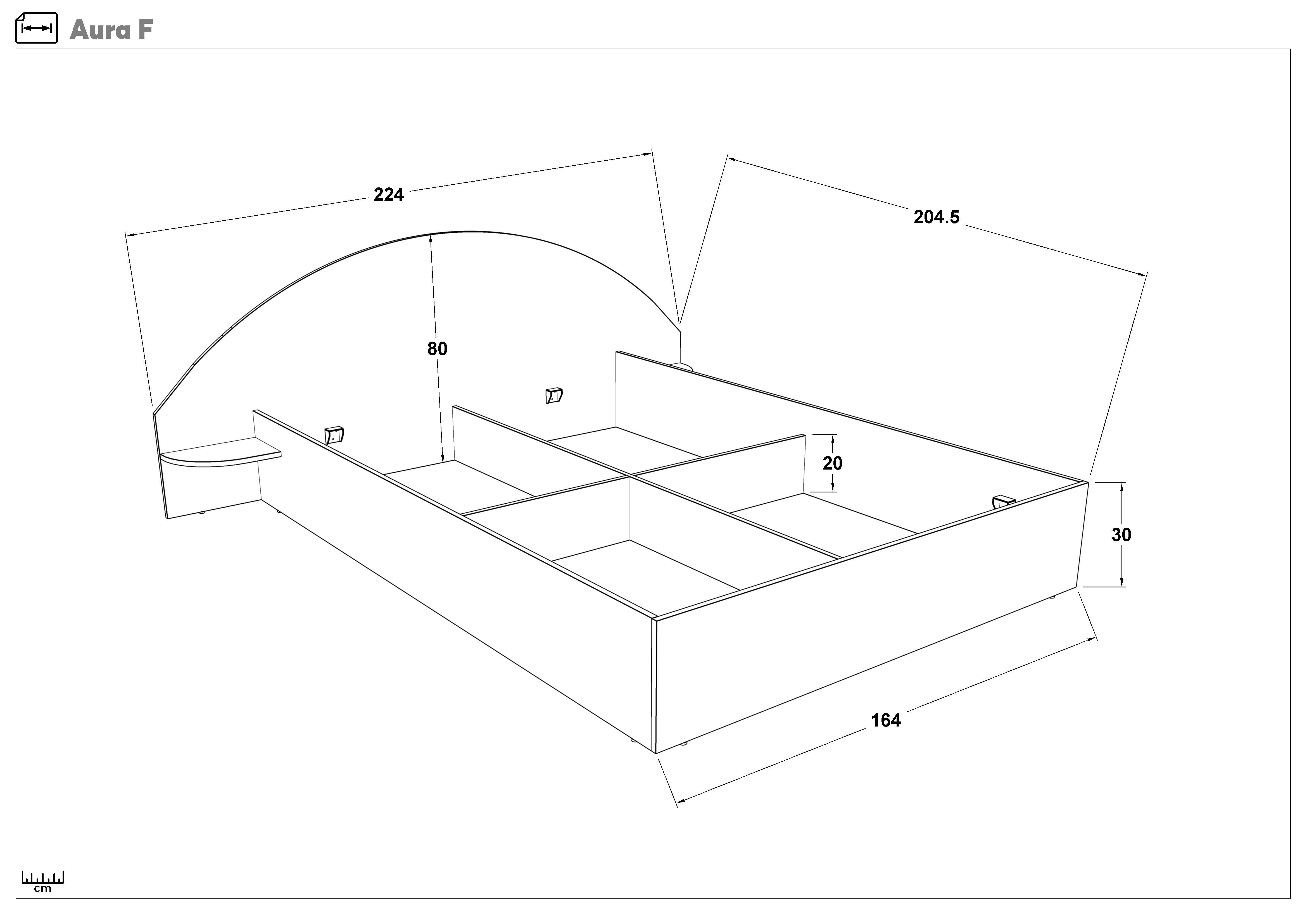 Bedroom furniture set for mattress 160/200 Aura, Silk + Evoke oak  2