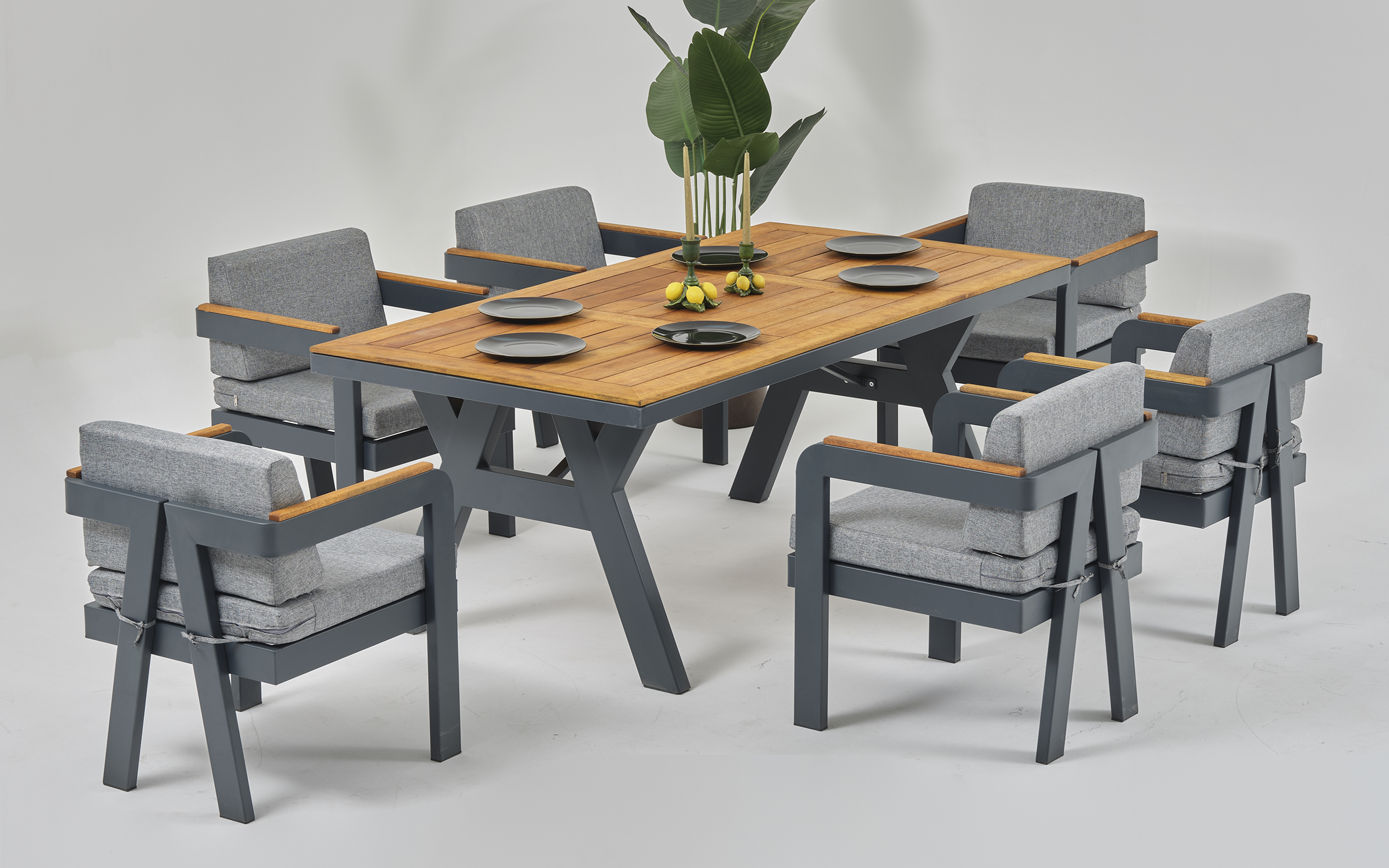 Garden chair Atlantis, cappuccino + anthracite  4