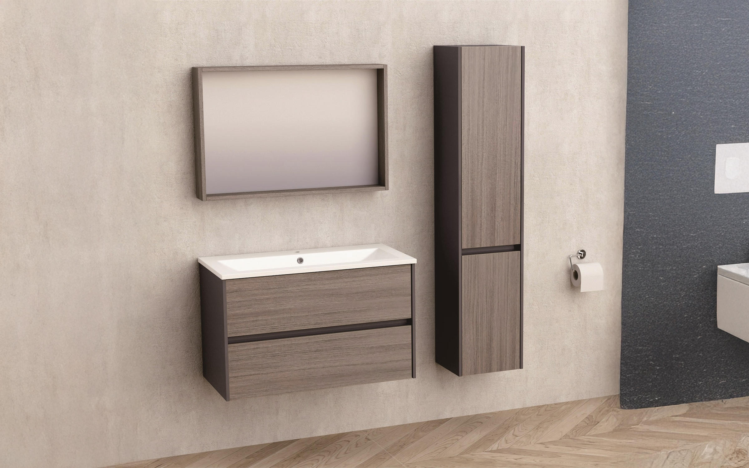 Bathroom mirror with shelf and LED lighting ICMC6012-90 ICMC6012-90, dark brown  2