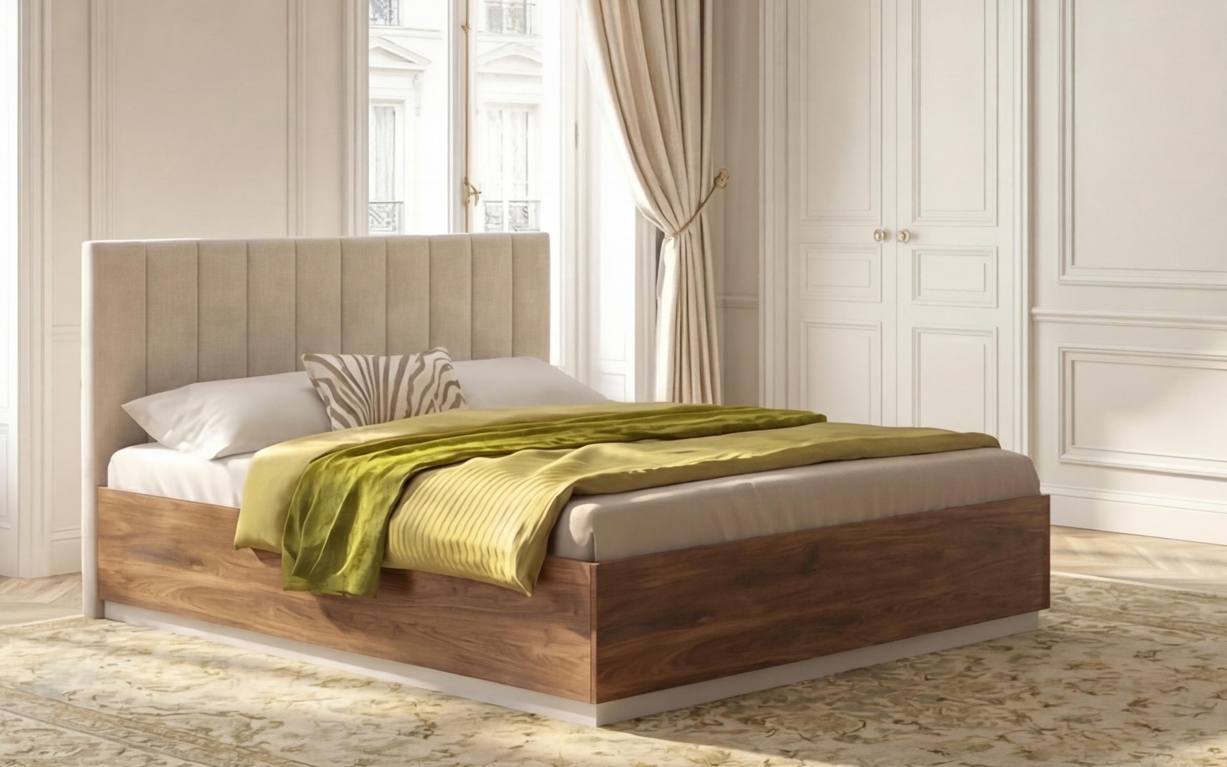 Bedroom furniture set 160/200 Aronda + mattress, Silk + Cognac oak  7