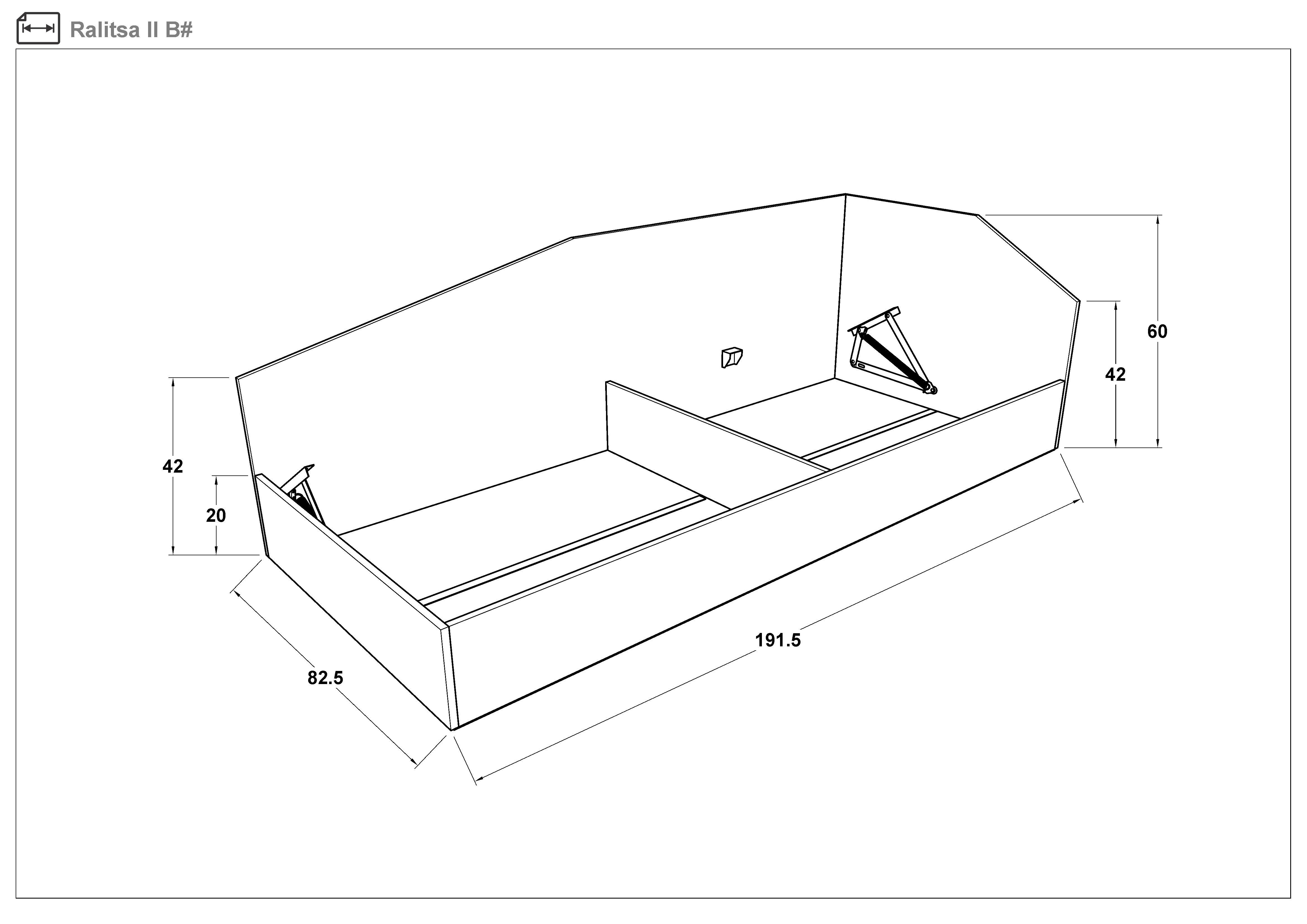 Bed 120/190 Ralitsa + mattress Neo Dream, Wenge  2
