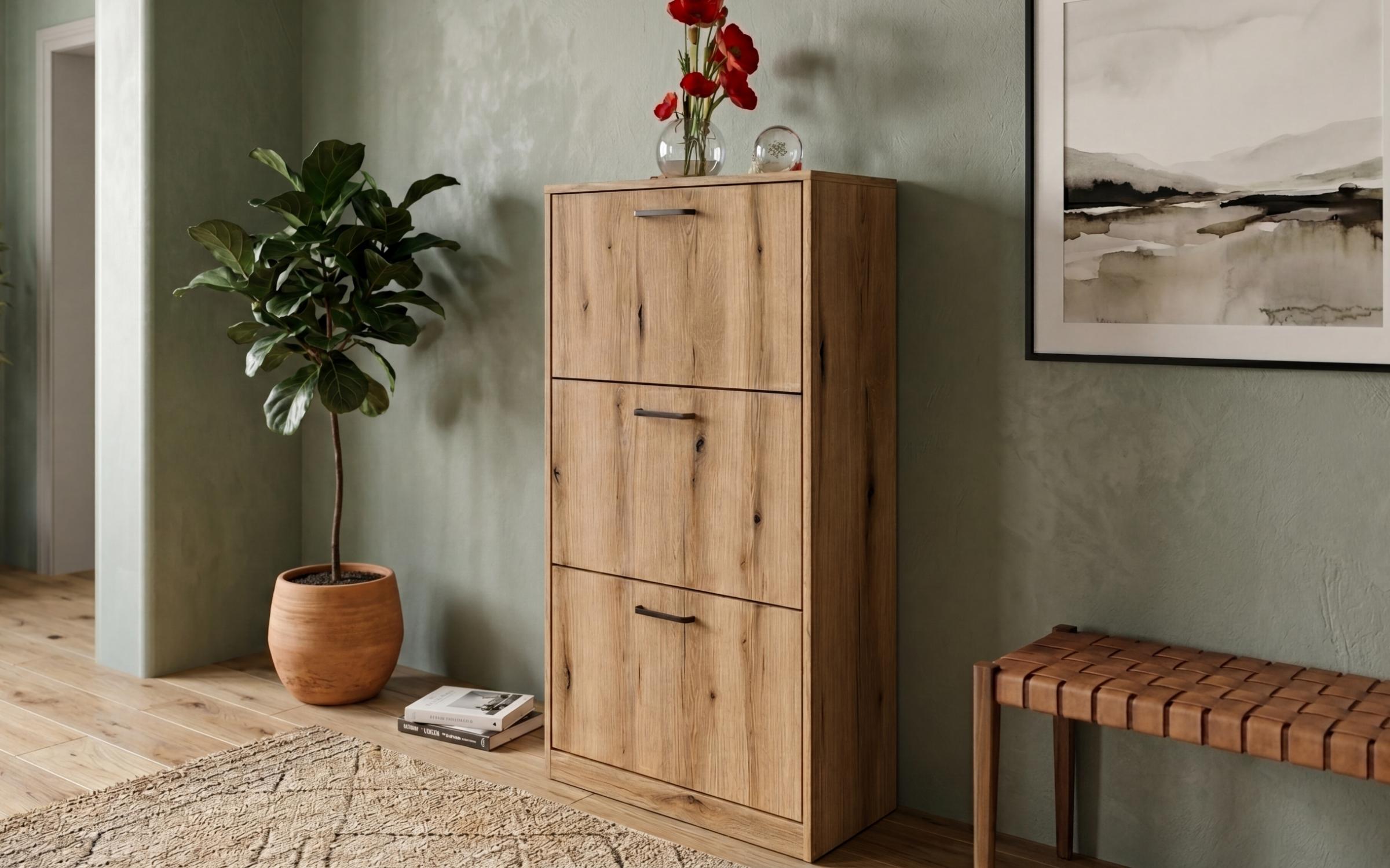 Shoe cabinet Beko 3, Evoke oak  1