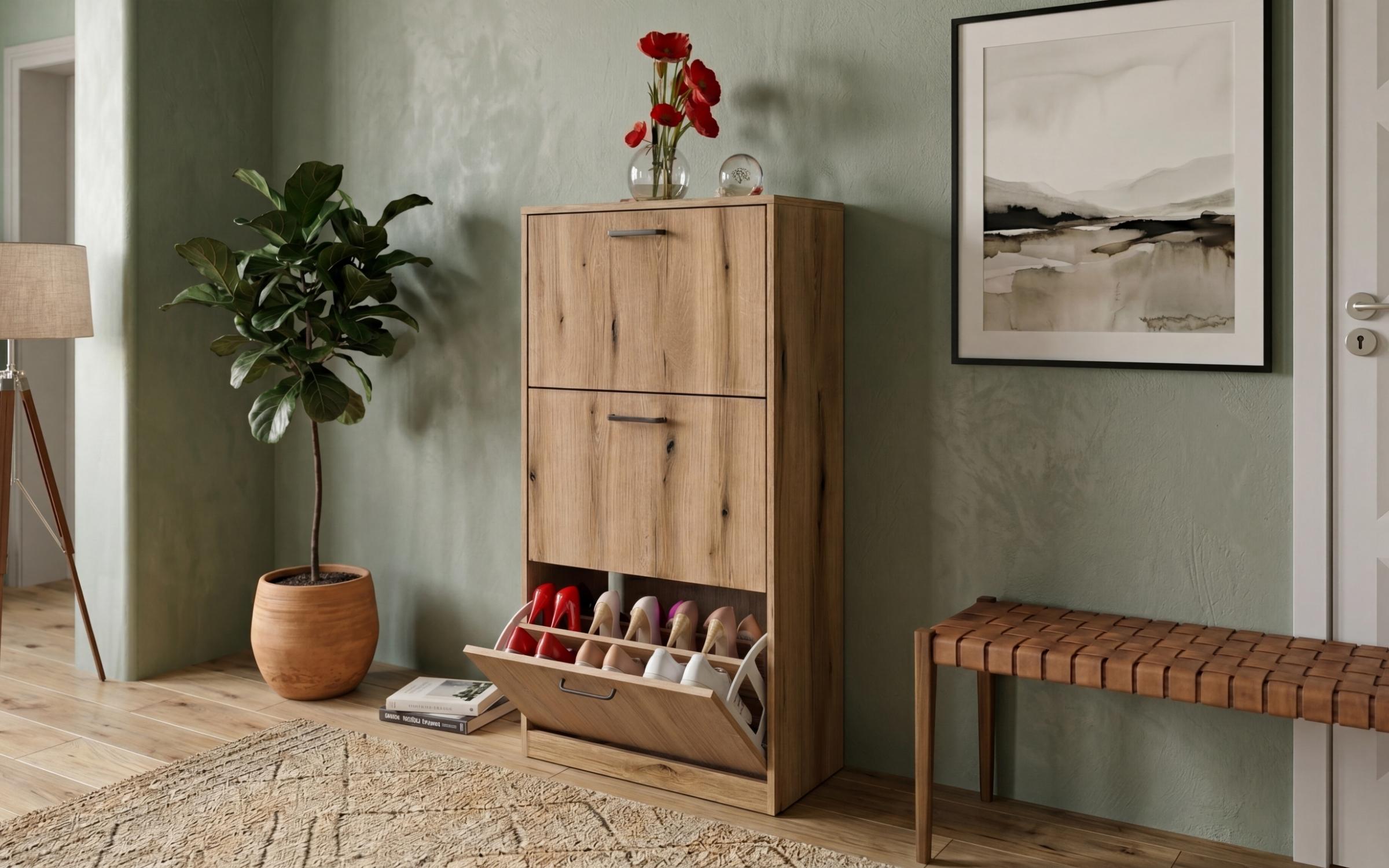 Shoe cabinet Beko 3, Evoke oak  4