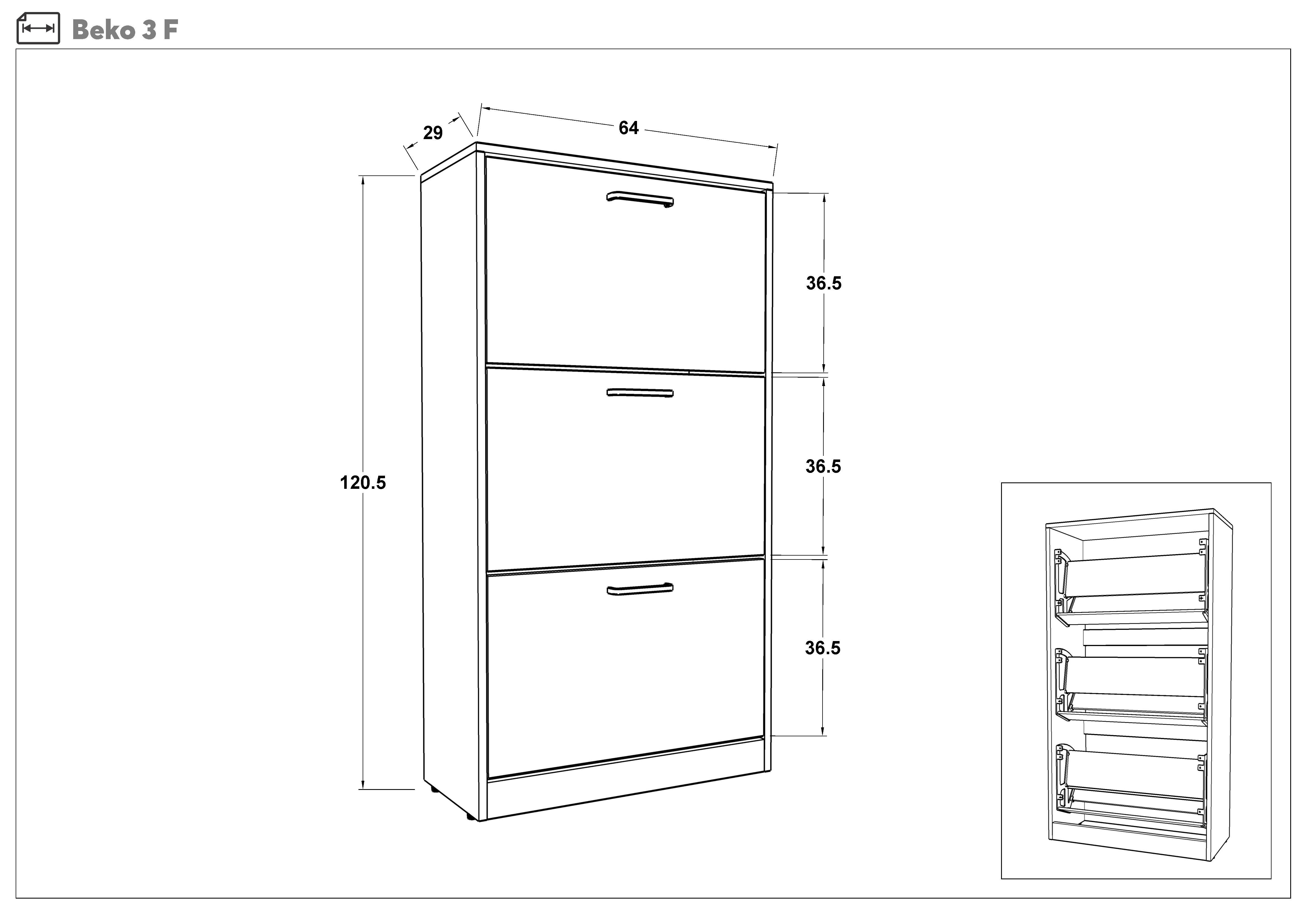 Shoe cabinet Beko 3, mint  2