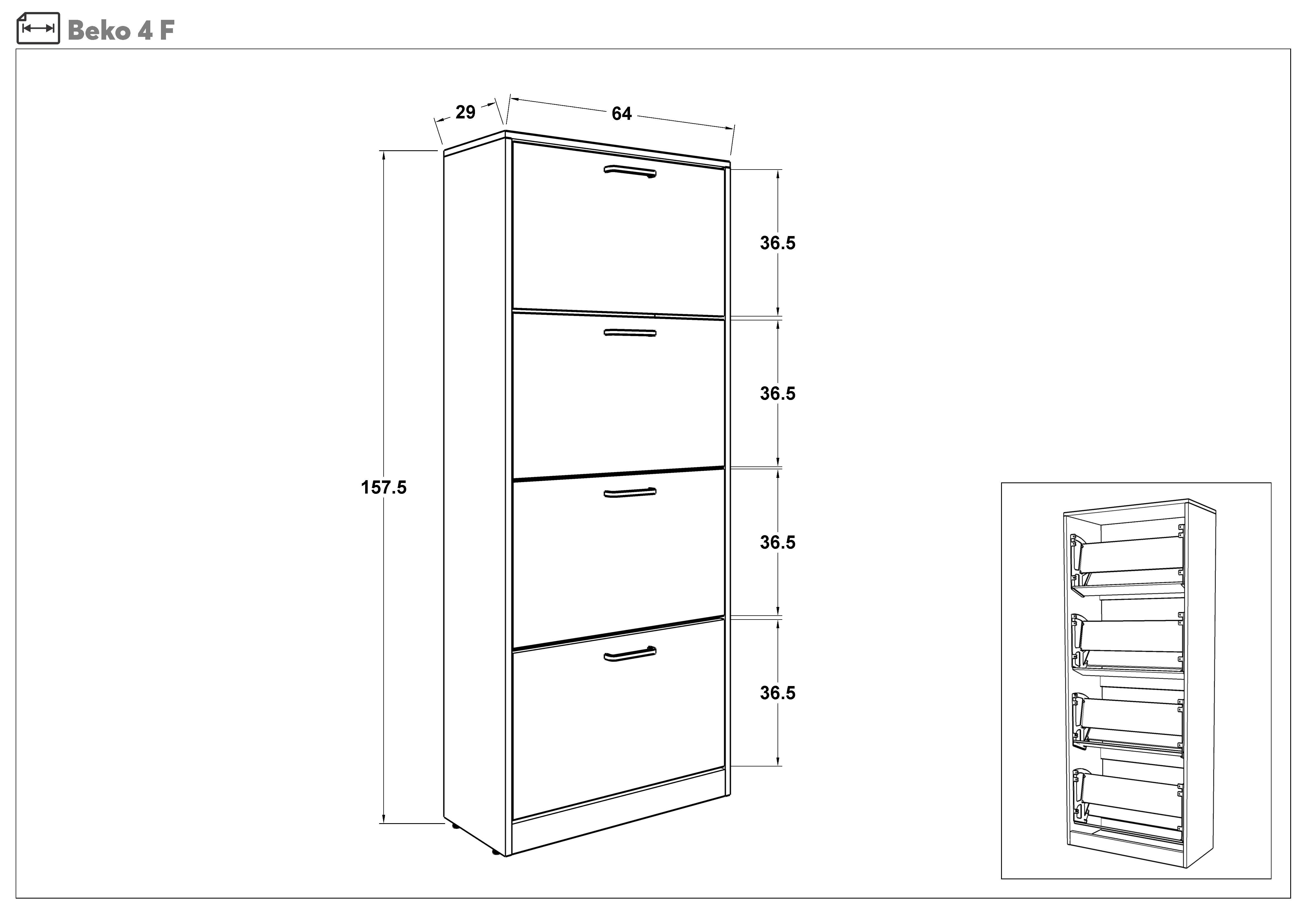 Shoe cabinet Beko 4, mint  2
